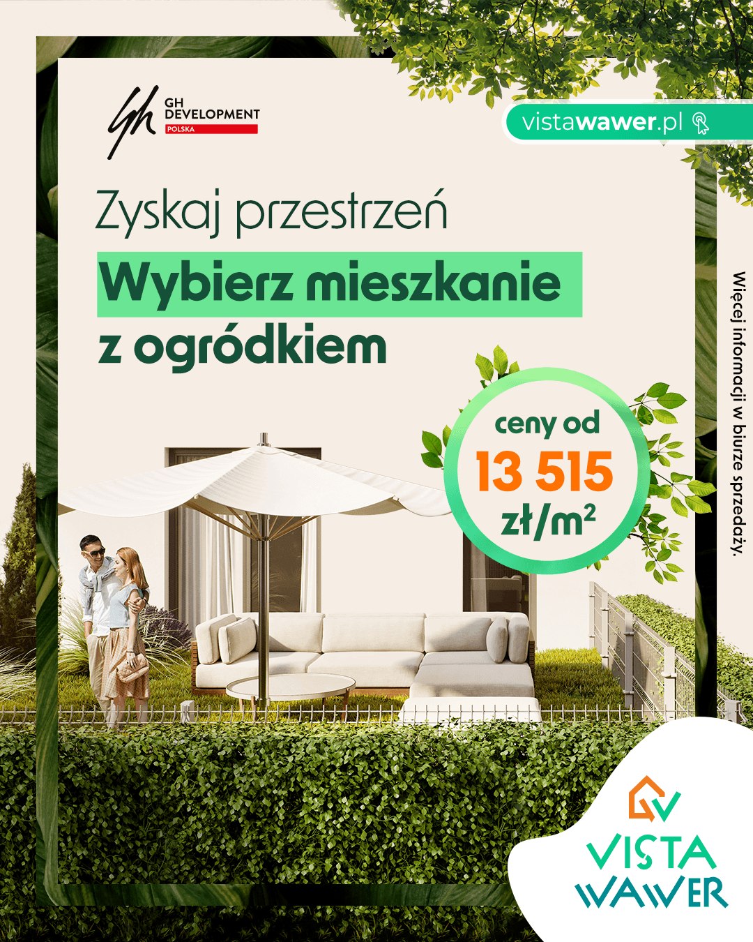 GH Development Facebook ad: Poranna kawa w swoim ogórku?