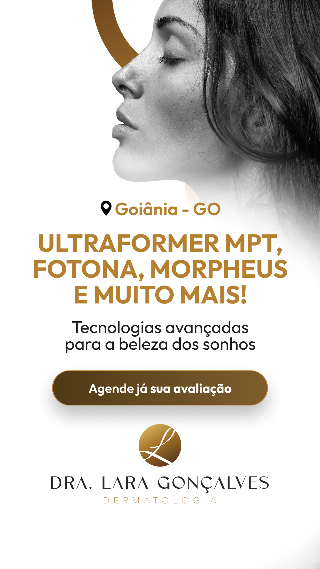 Dra. Lara Gonçalves Dermato Facebook ad from Mar 31, 2026