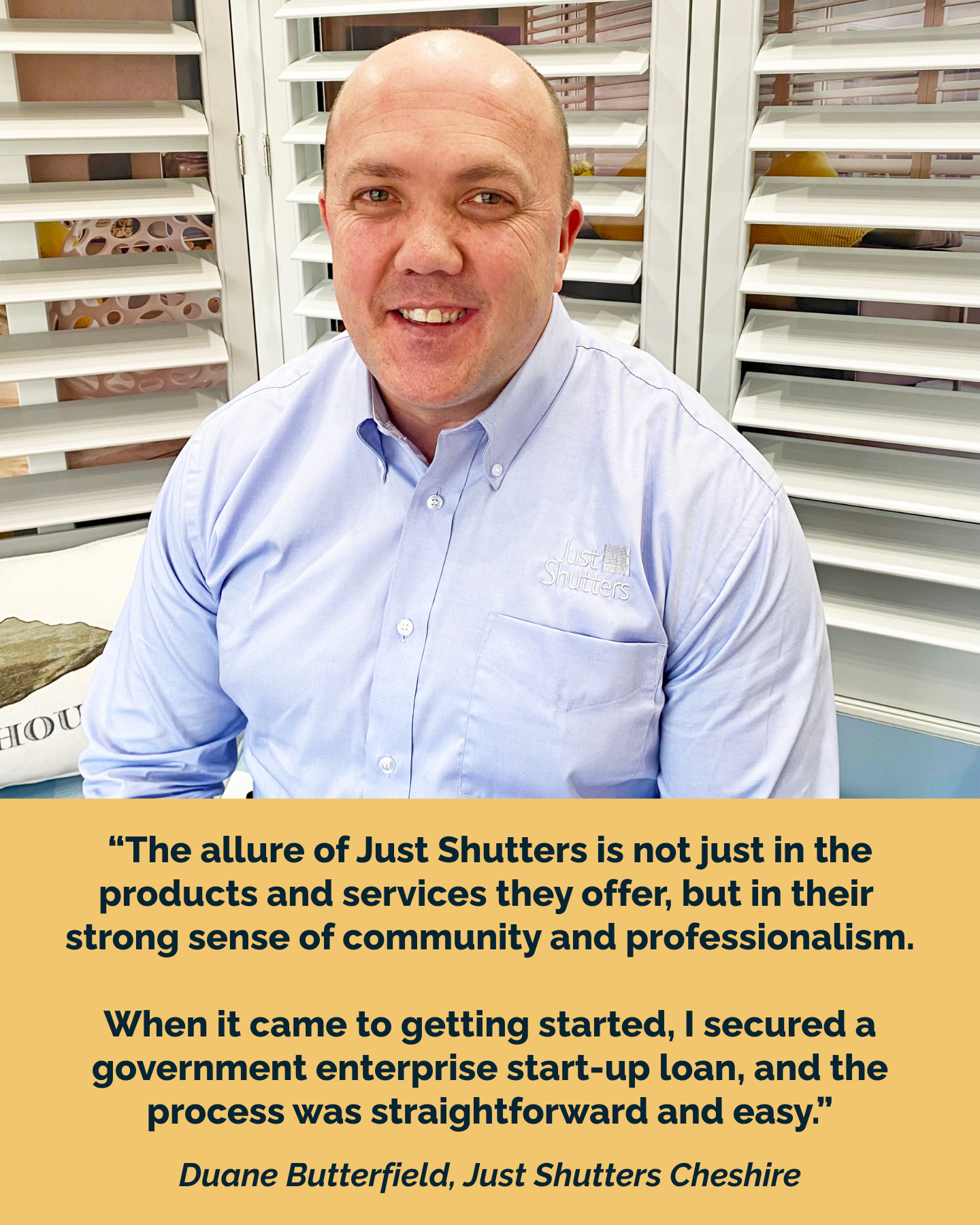 Just Shutters Business Facebook ad: Build a business without starting from scratch