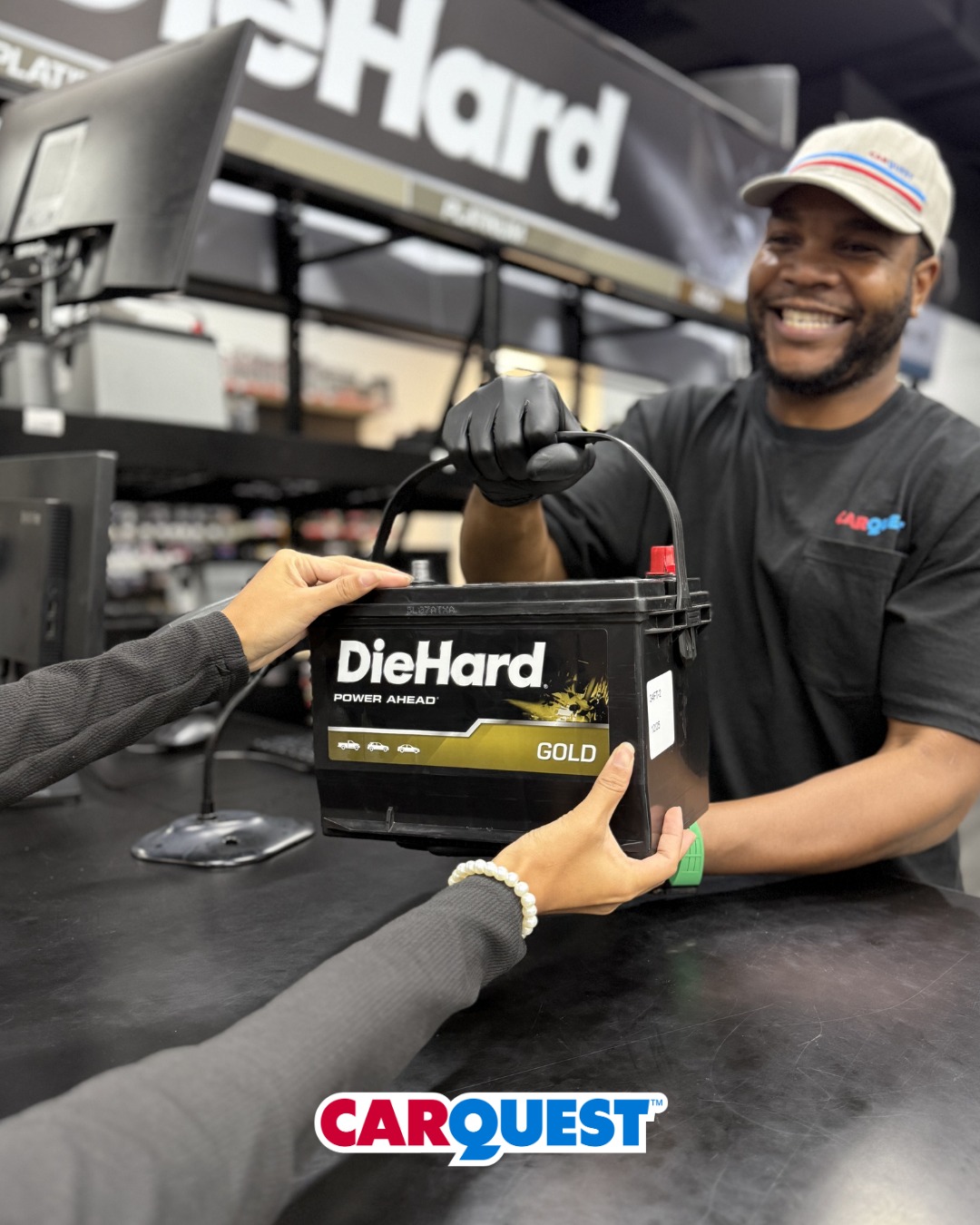 Carquest Cayman Facebook ad: In. Out. Back on the road.