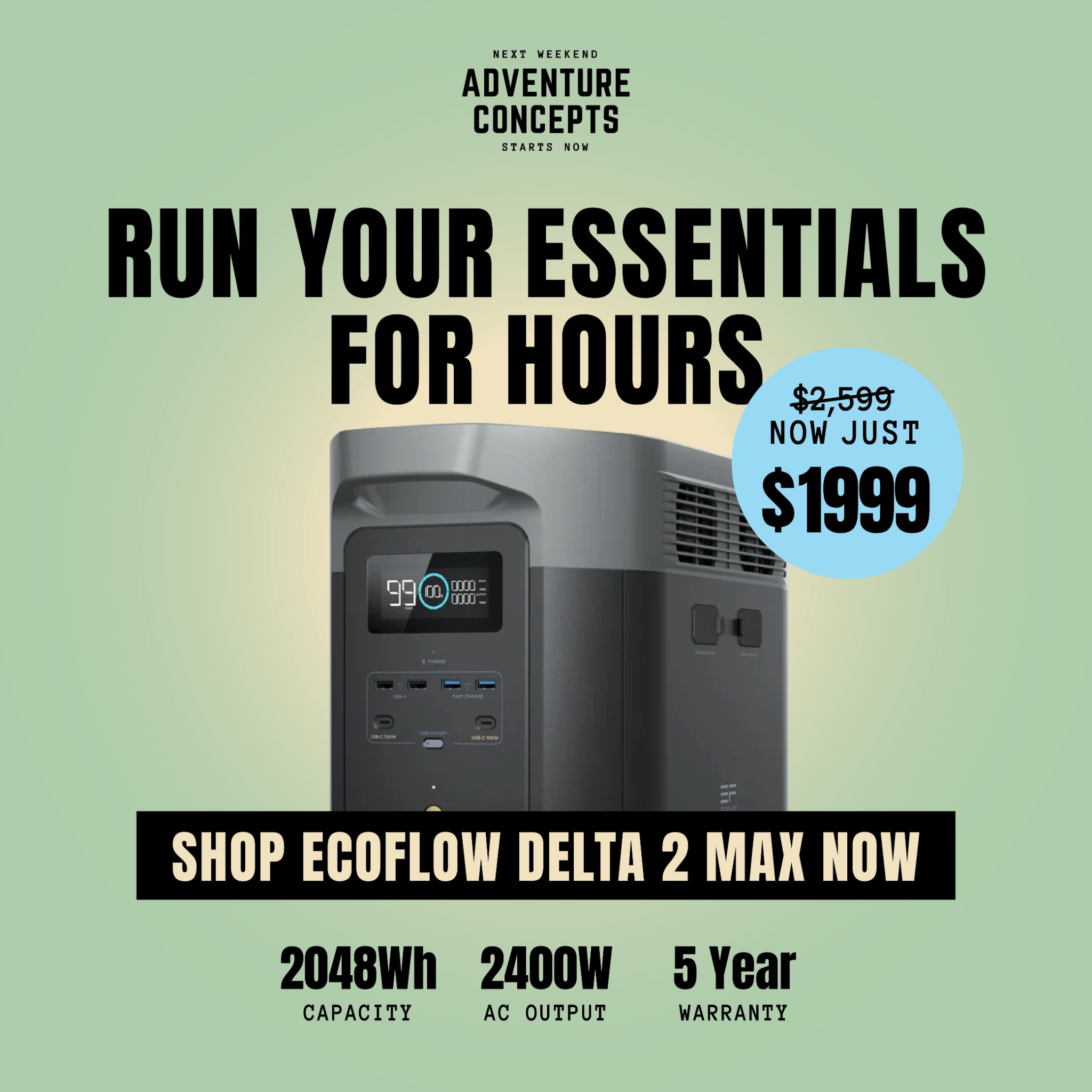 Adventure Concepts Facebook ad: Australia's Lowest Prices