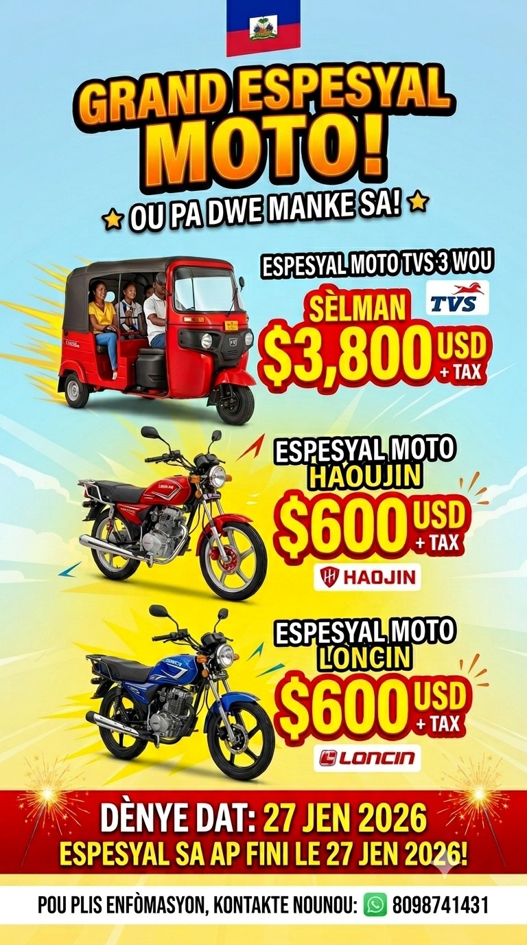 Motora Facebook ad: Pa kite chans lan chape w!