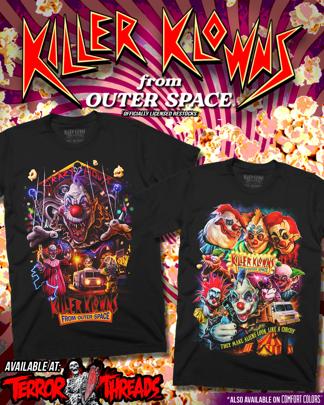 Terror Threads Facebook ad: Killer Klowns Tees Are Back!