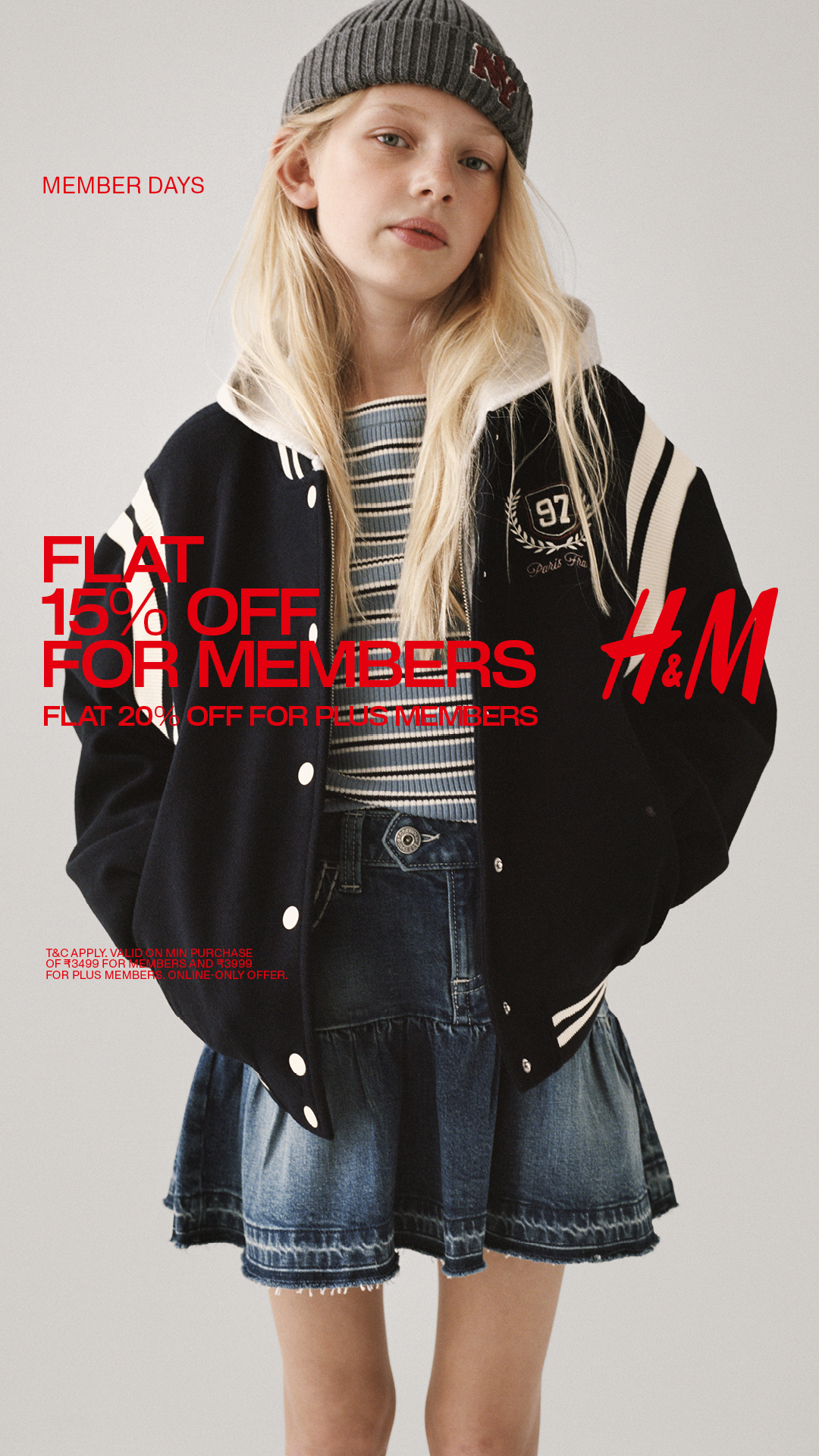 H&M Facebook ad: FLAT 15% OFF FOR MEMBERS