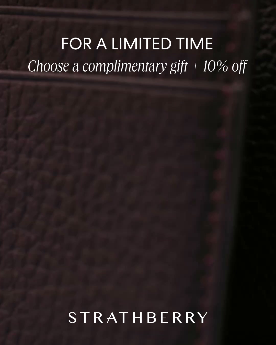 Strathberry Facebook ad: Gift with purchase