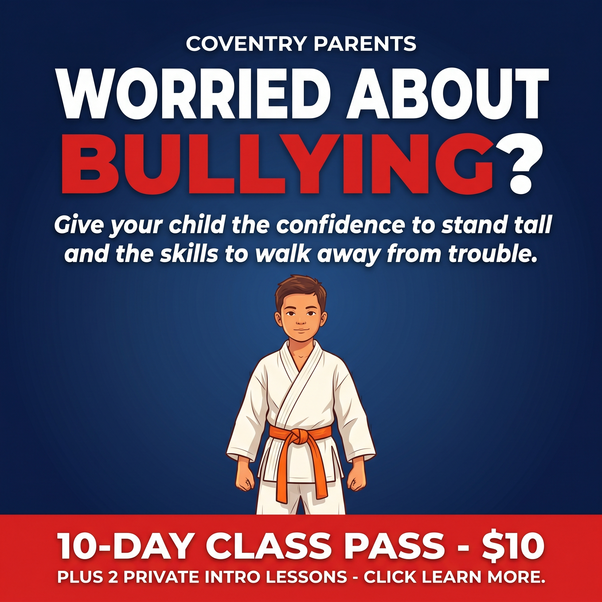 Northeast Family Martial Arts Facebook ad: Want a 10-Day, Kids Martial Arts Class Pass For $10 With…