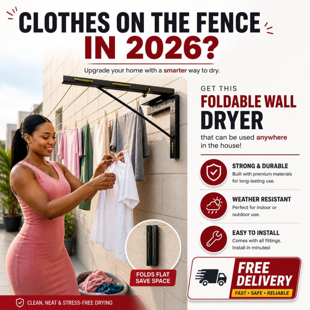 Dvon's Wares Facebook ad: 2 FOLDABLE WALL MOUNTED DRYER, GADS LATEST