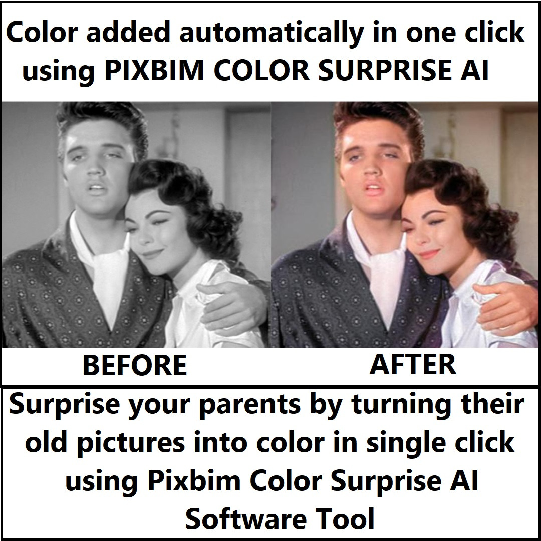 Pixbim Facebook ad: World's Most Advanced AI Application to Colorize B&W Photos