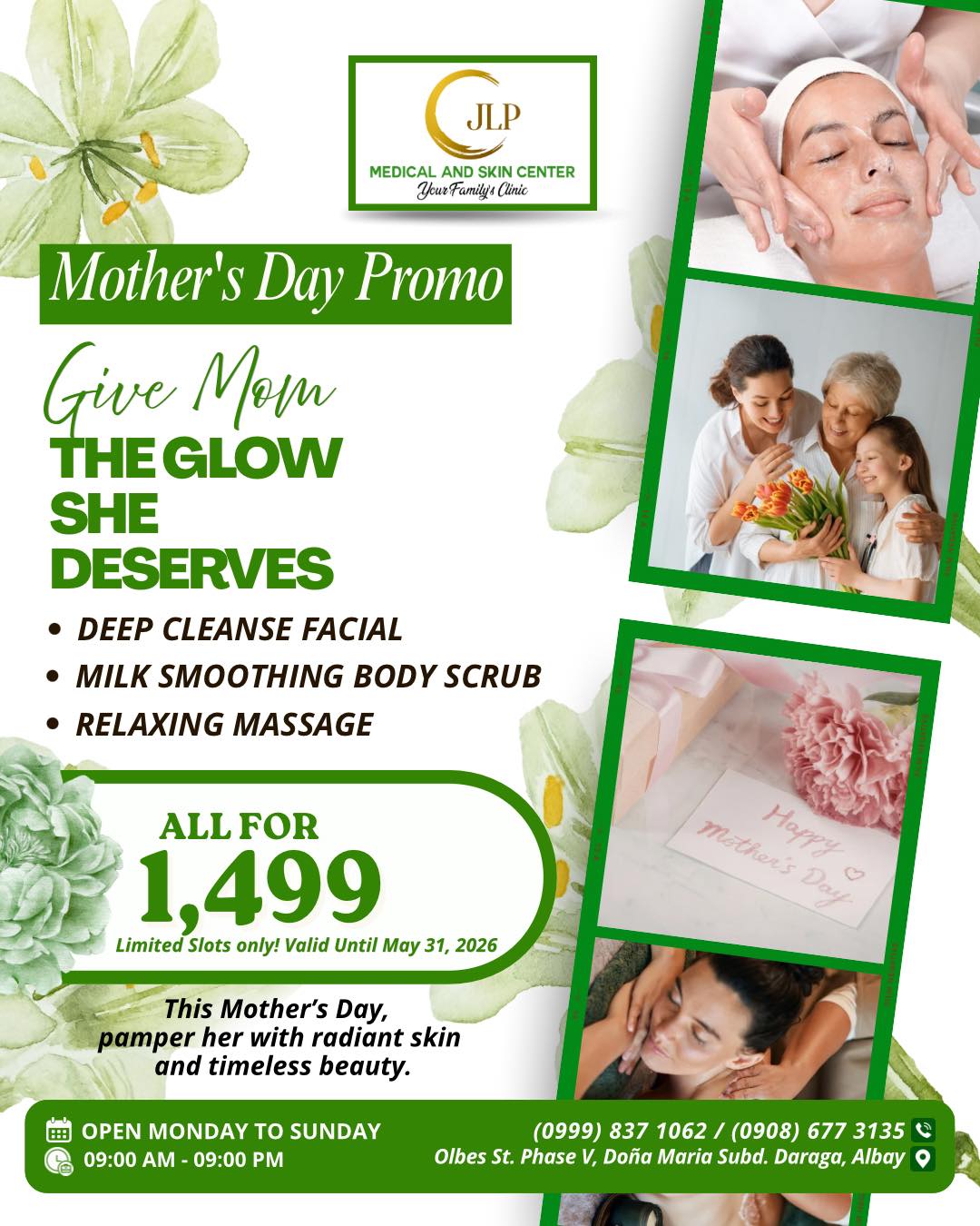 JLP Medical And Skin Center Family Clinic Facebook ad: 𝑻𝒉𝒊𝒔 𝑴𝒐𝒕𝒉𝒆𝒓’𝒔 𝑫𝒂𝒚, 𝒅𝒐𝒏’𝒕 𝒋𝒖𝒔𝒕…