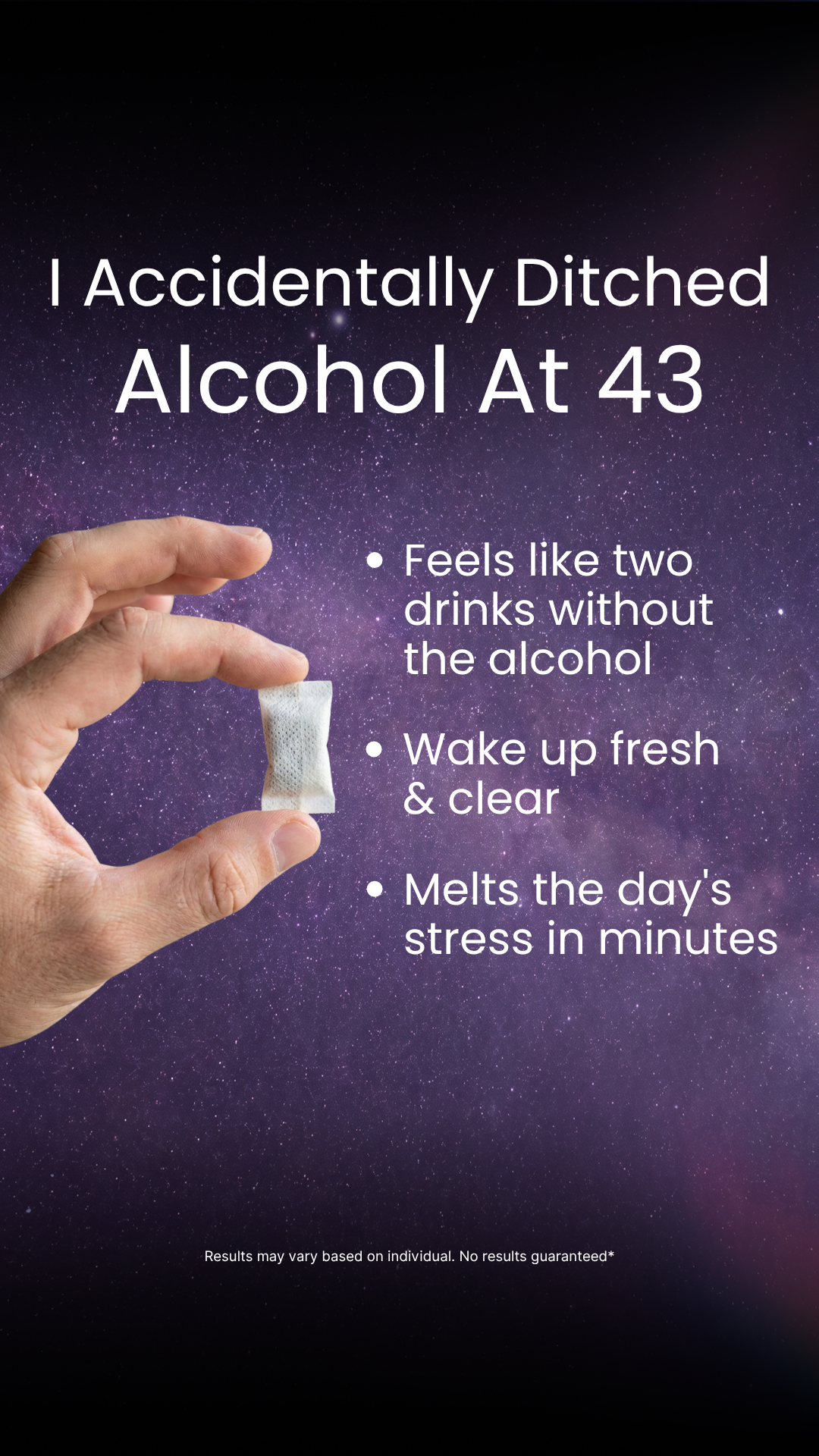 Oasis Pouches Facebook ad: Feels Like A Drink. Not A Habit.