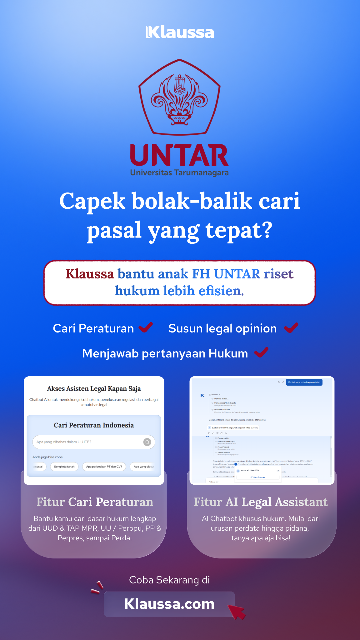 Klaussa Indonesia Facebook ad from Mar 25, 2026