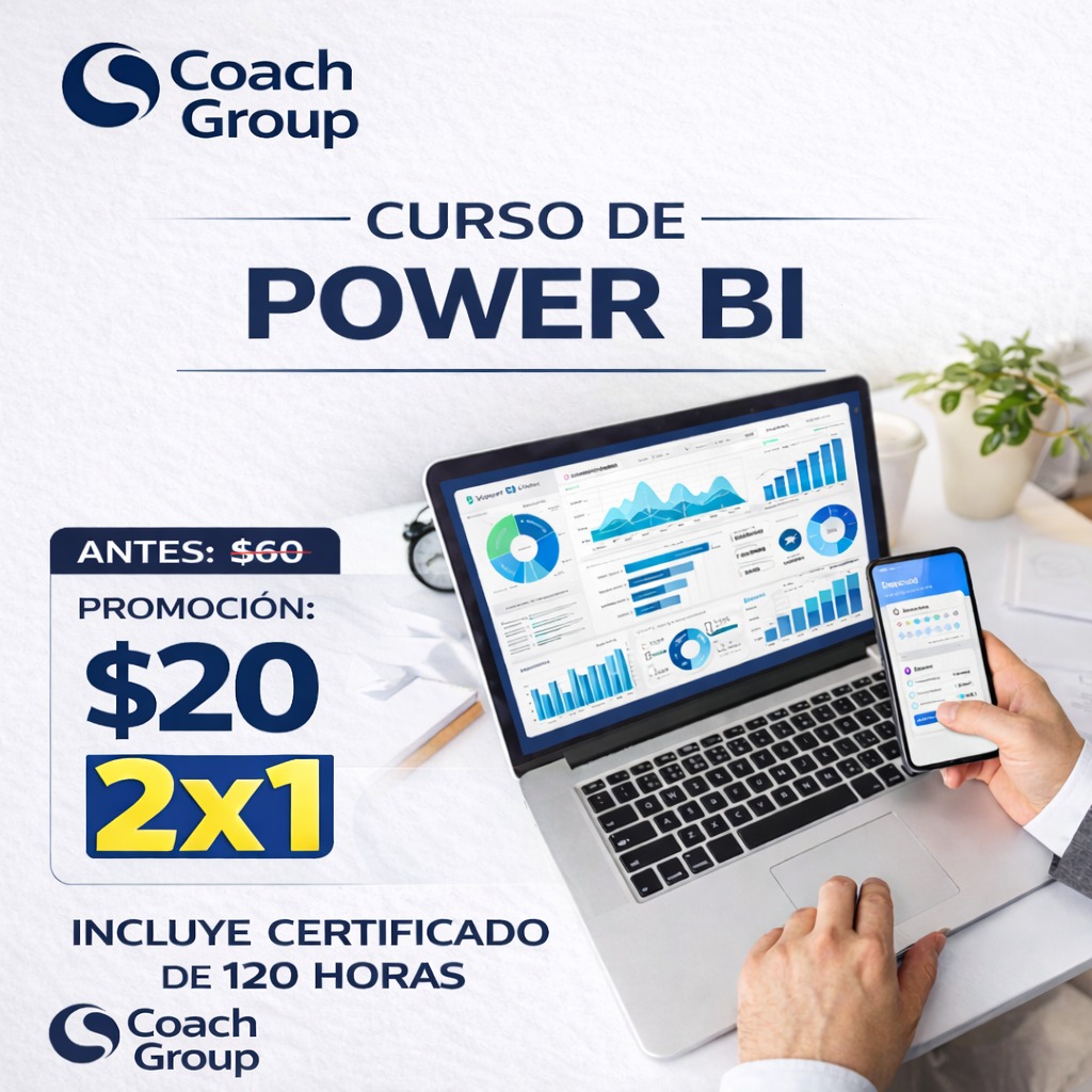 Plataforma Online Coach Group Ecuador Facebook ad: CURSO DE POWER BI
