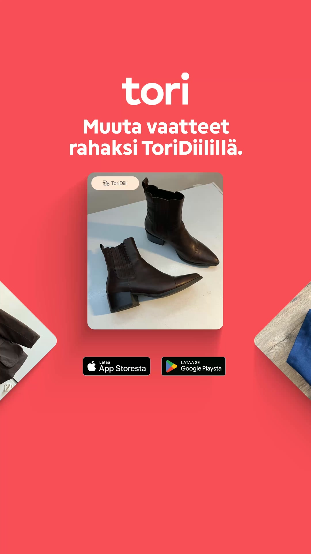 Tori.fi Facebook ad: Myy ylimääräinen ja tienaa.