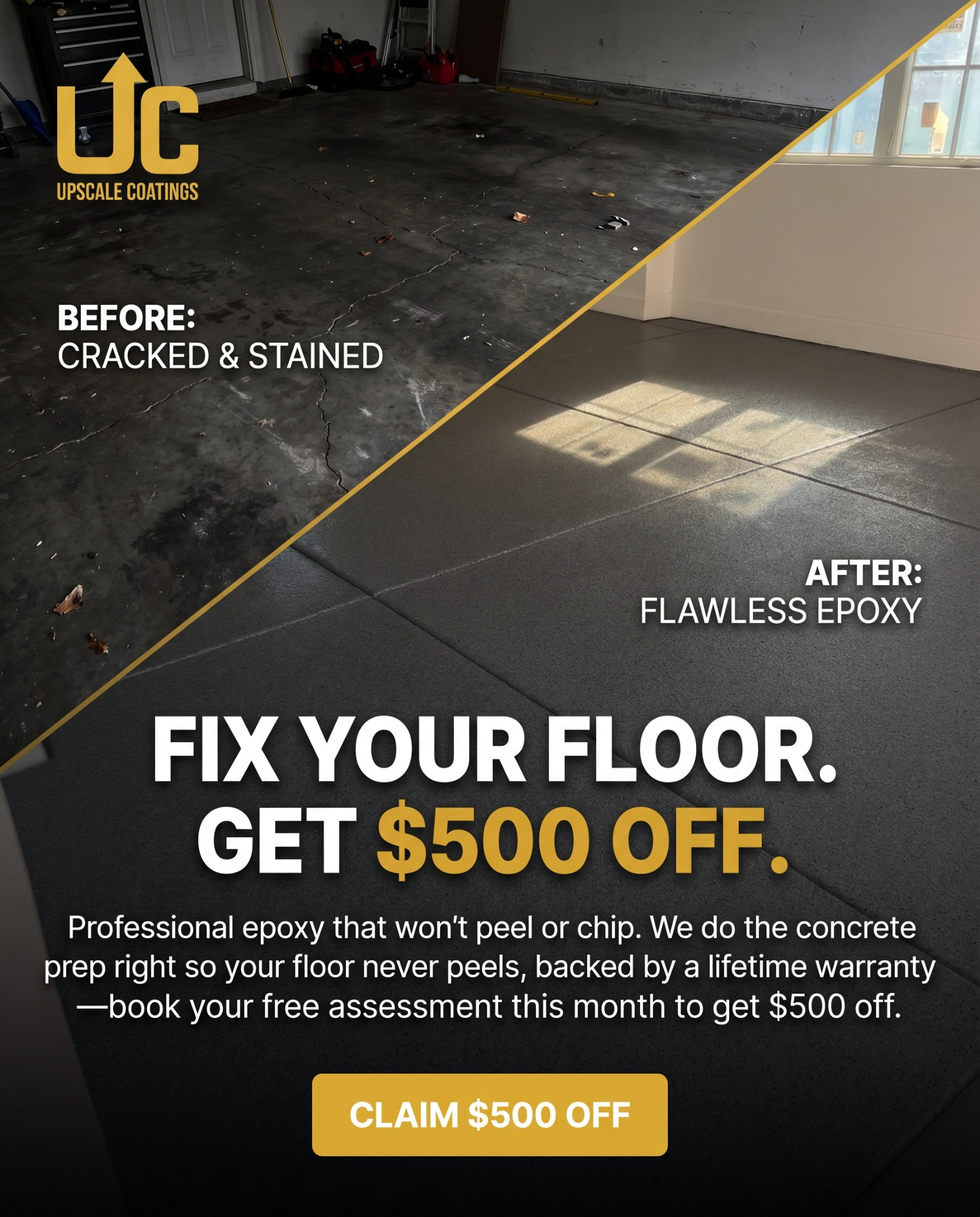 Upscale coatings Facebook ad: Get a FREE quote today, no obligation.