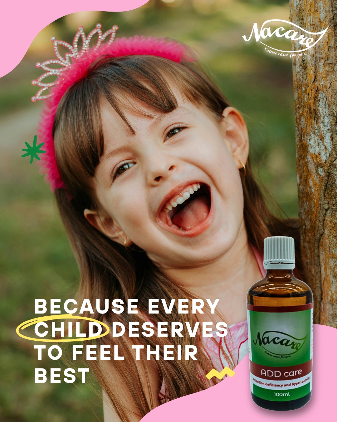 Nacare Facebook ad: Growing minds, naturally supported