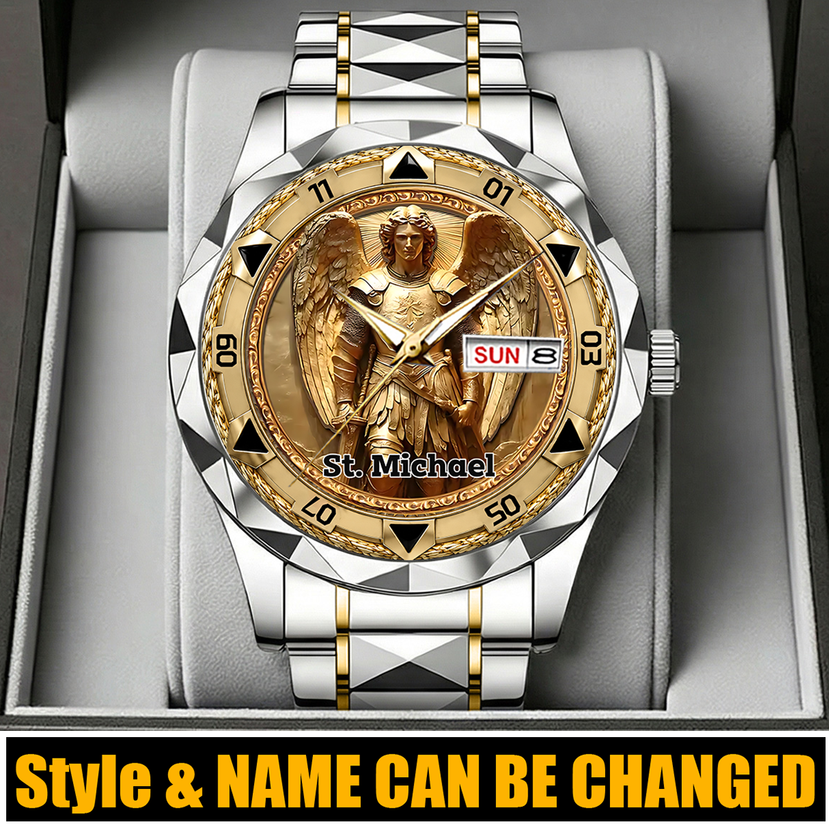 MyHeartify Facebook ad: St. Michael The Archangel Watch - Personalized Name Watch…