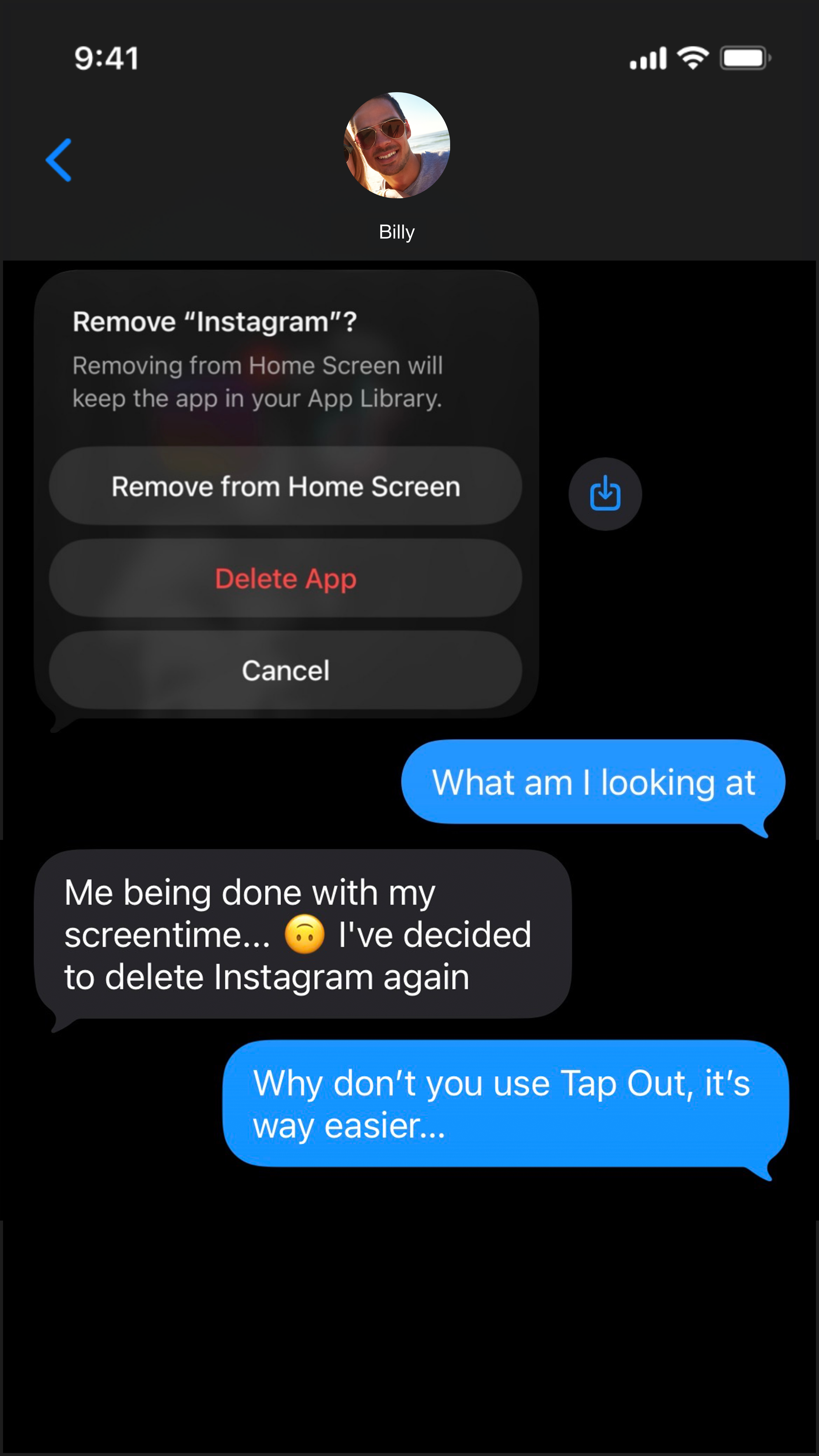 Tap Out Facebook ad