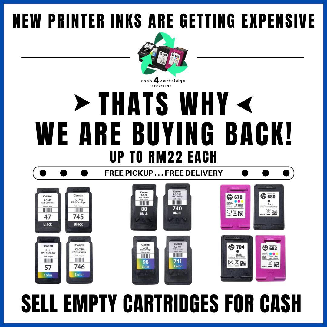 HP/Canon Empty Cartridge Recycling 高价回收 Facebook ad: Sell your empty ink cartridges and receive CASH…