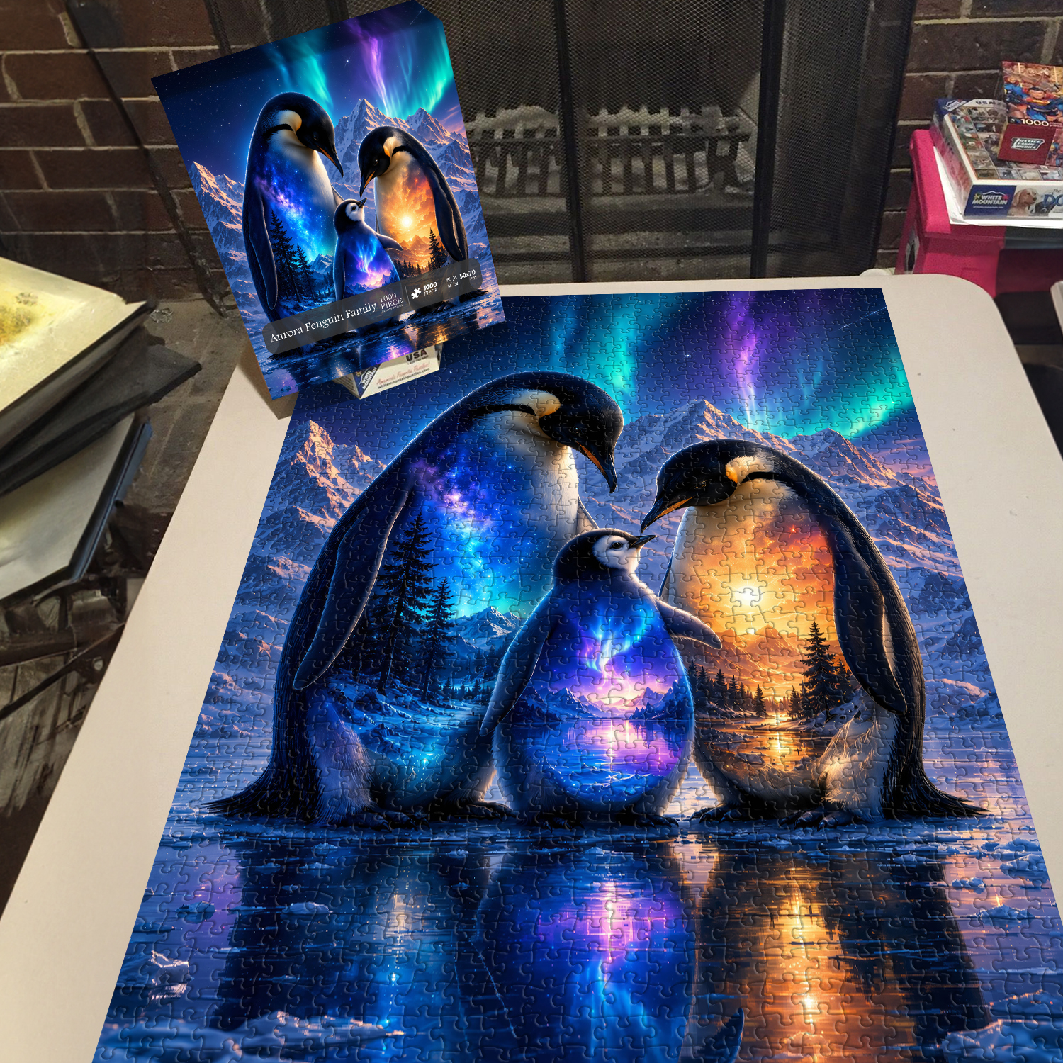 Fun-Puzzle Facebook ad: Aurora Penguin Family Jigsaw Puzzle 1000 Pieces