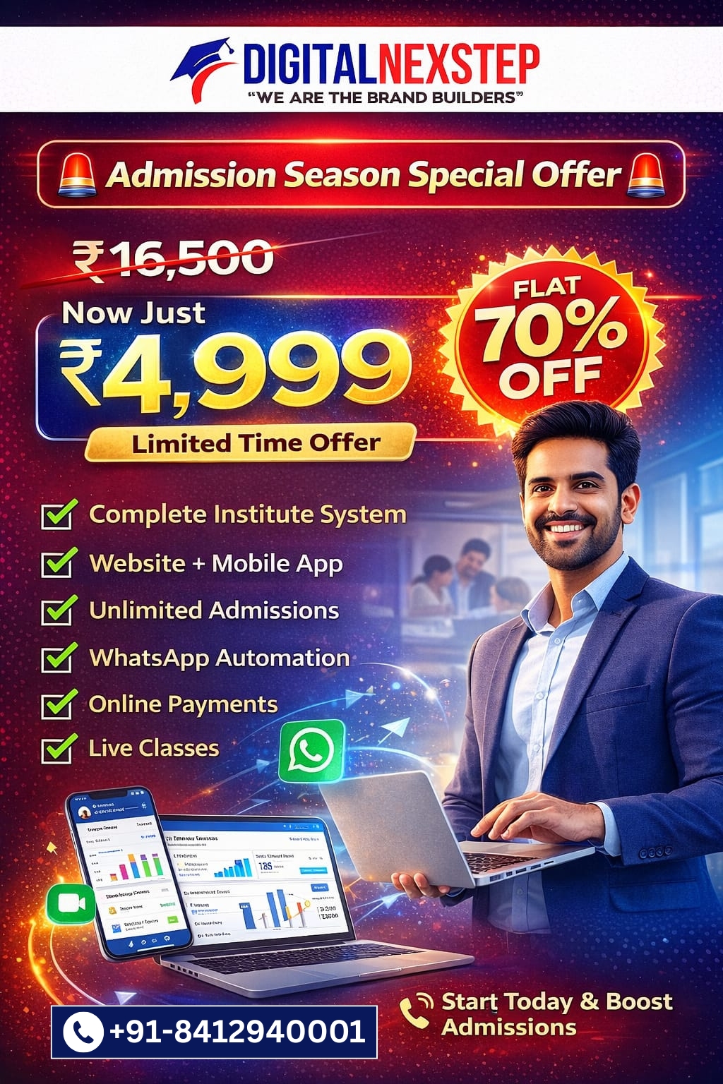 DITRP Digital School Facebook ad: Manage Your Institute with Smart Software