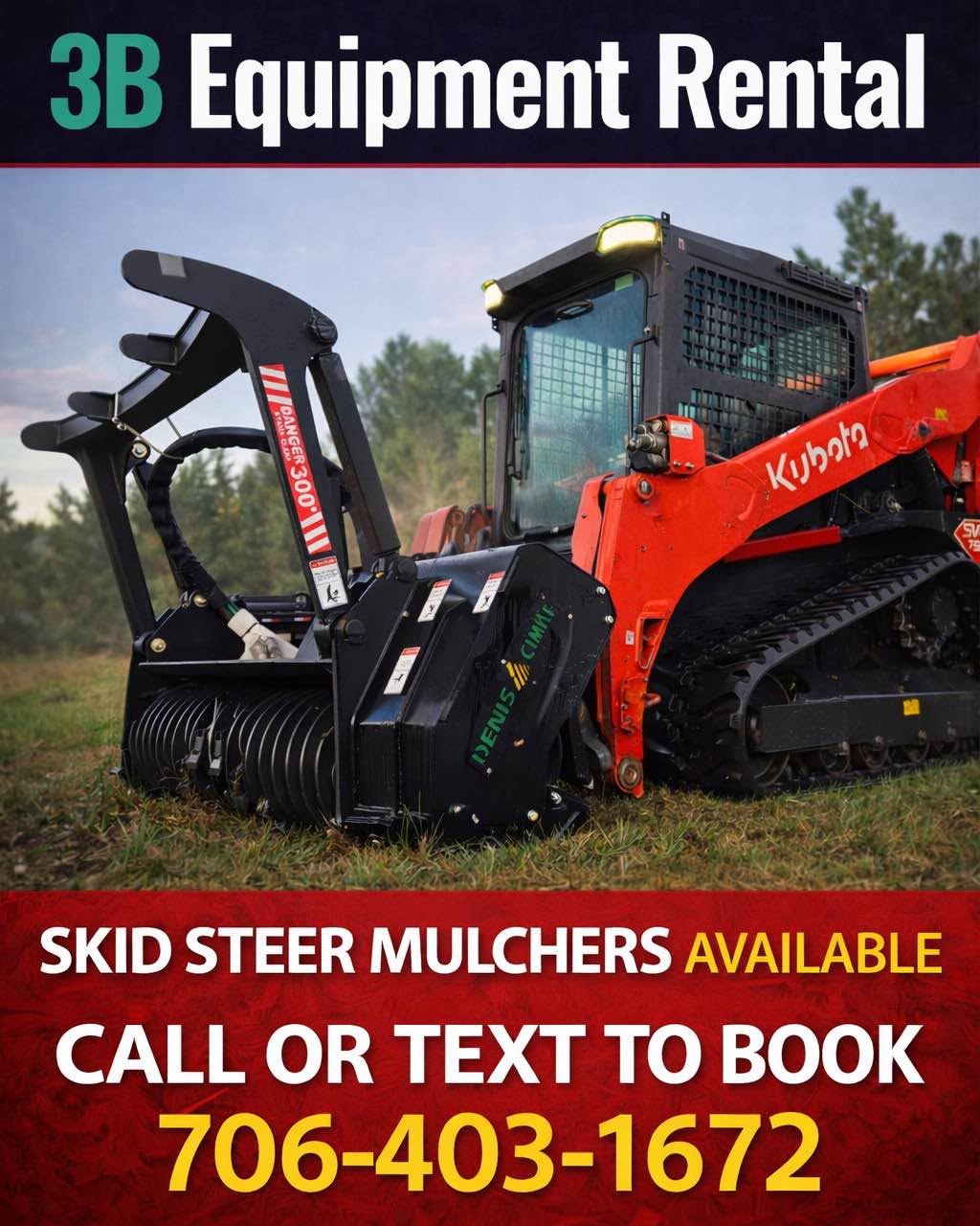 Matthew Barr Facebook ad: Skid steer mulcher rentals!