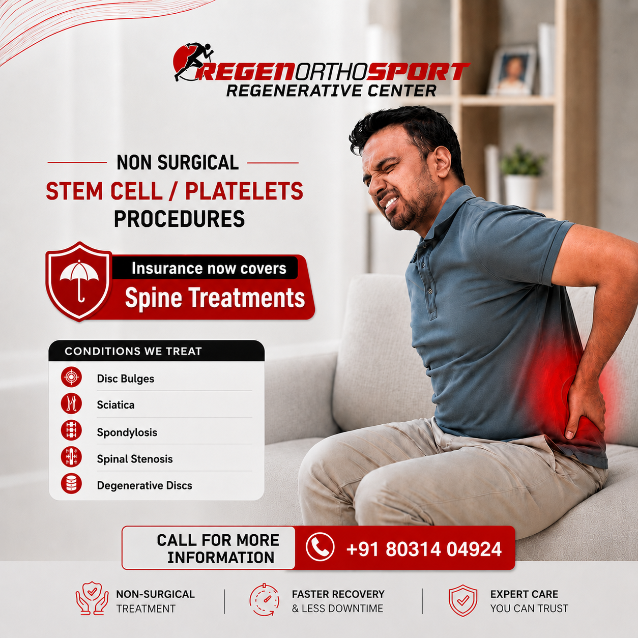 RegenOrthoSport Facebook ad: Still dealing with spine pain?