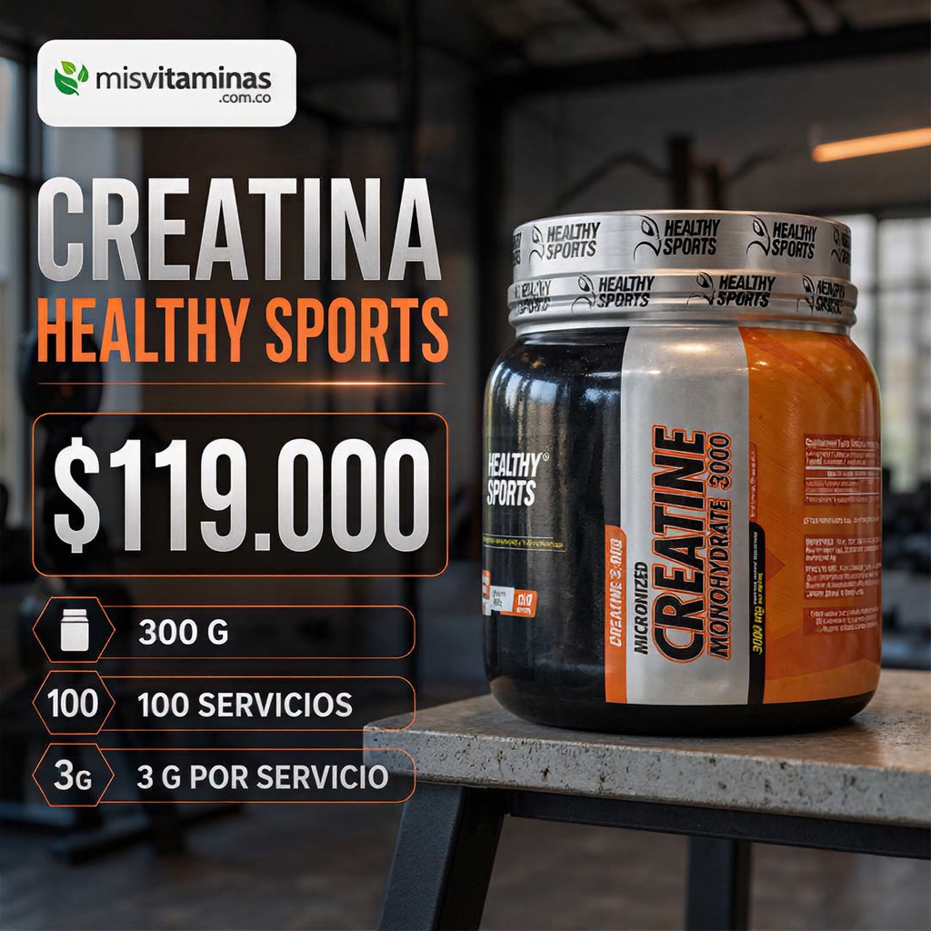 Mis Vitaminas Oficial Facebook ad: Healthy Sports Creatine 3000