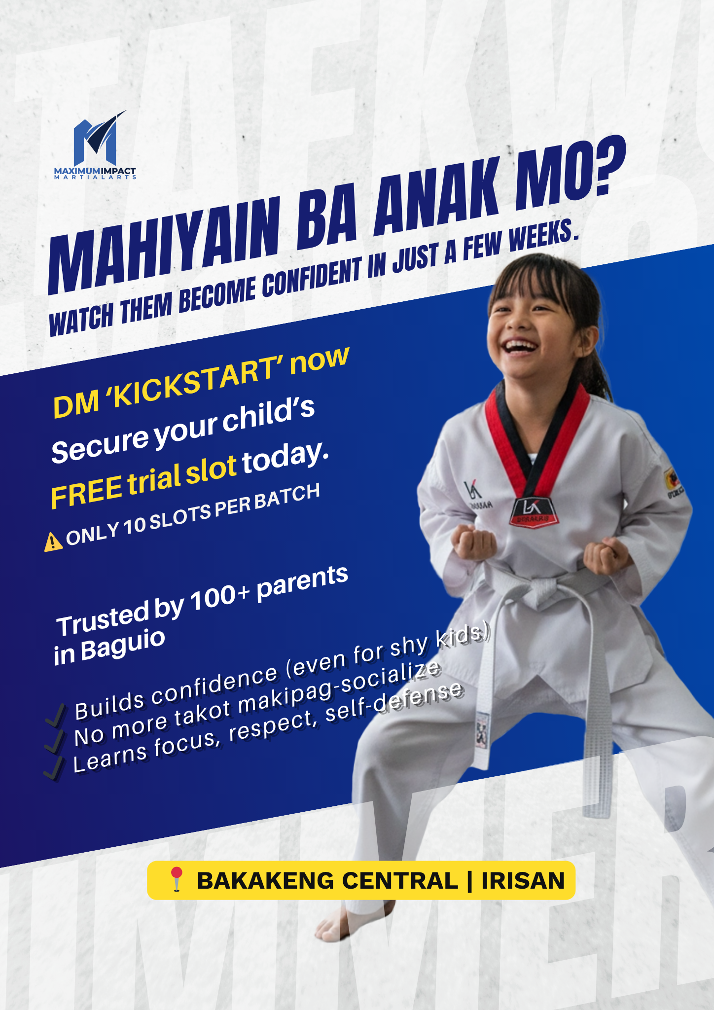 Maximum Impact Martial Arts Facebook ad from May 3, 2026