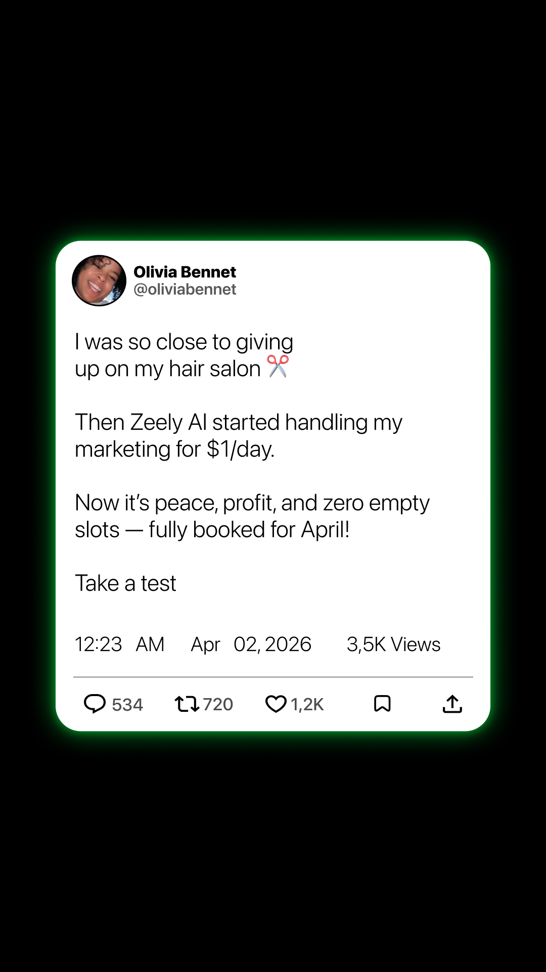 Zeely Facebook ad