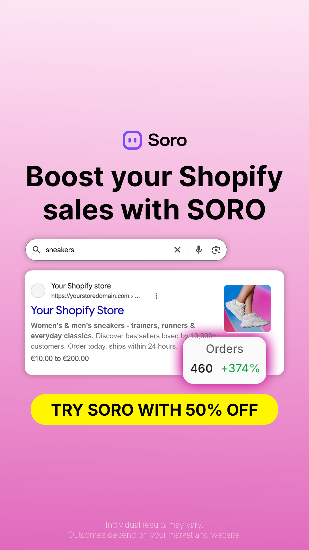 Soro SEO Facebook ad: Rank #1 on Google