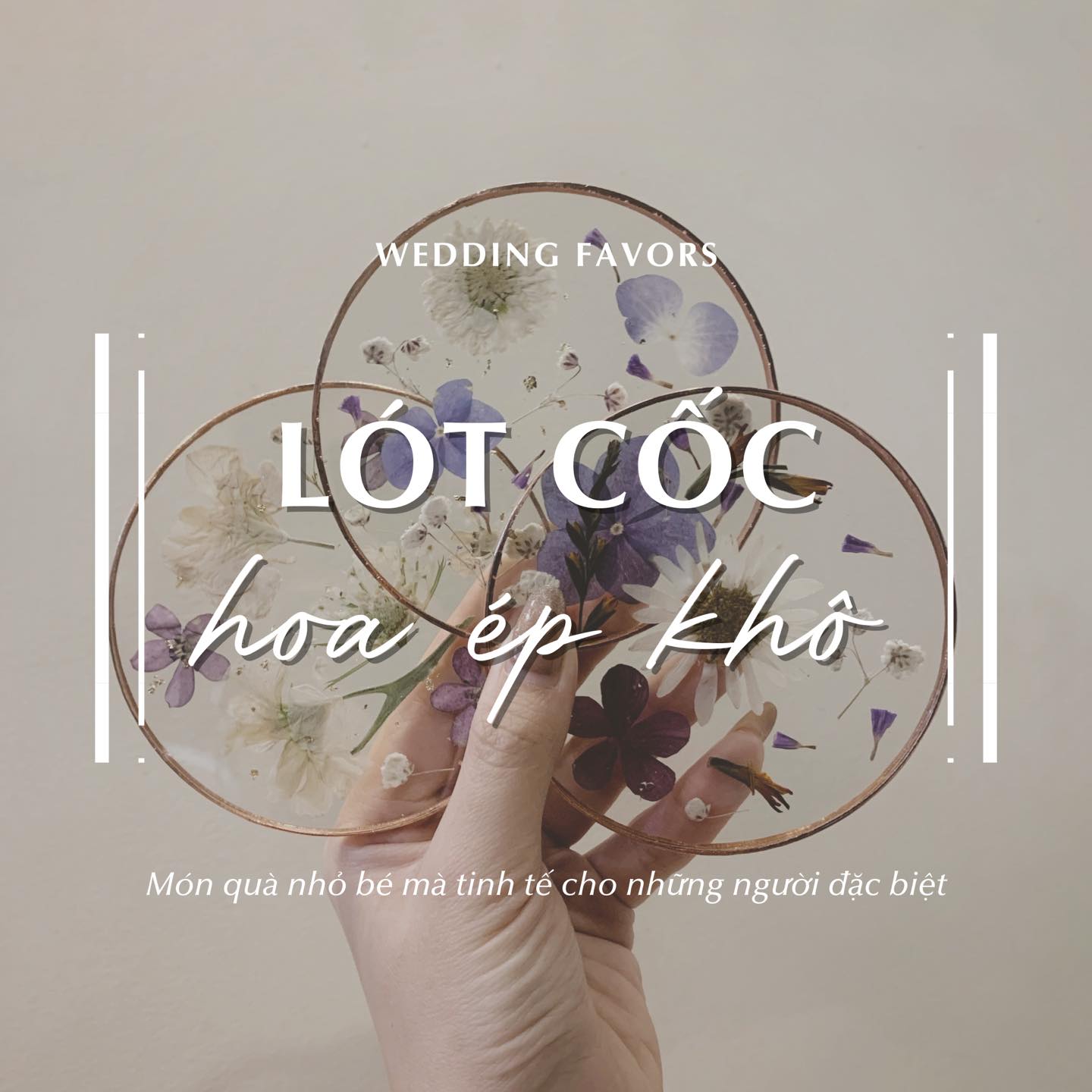 Dear Floral - Tiệm hoa ép khô Facebook ad: TỔNG HỢP MẪU LÓT CỐC HOA ÉP KHÔ