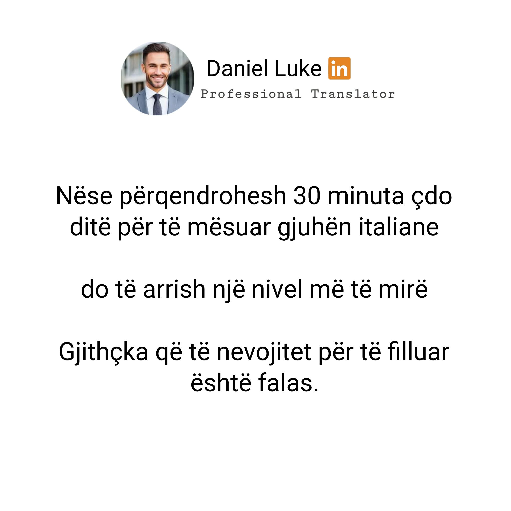 Daniel Luke Facebook ad