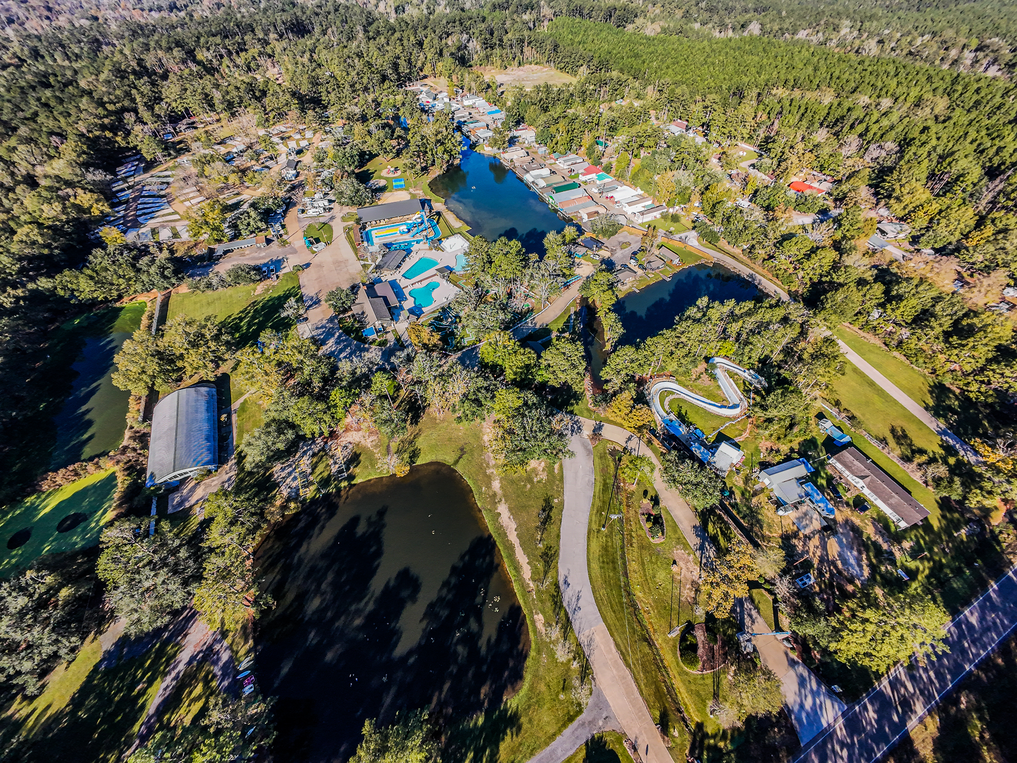 Adventures RV Resort Facebook ad: 350+ wooded campsites