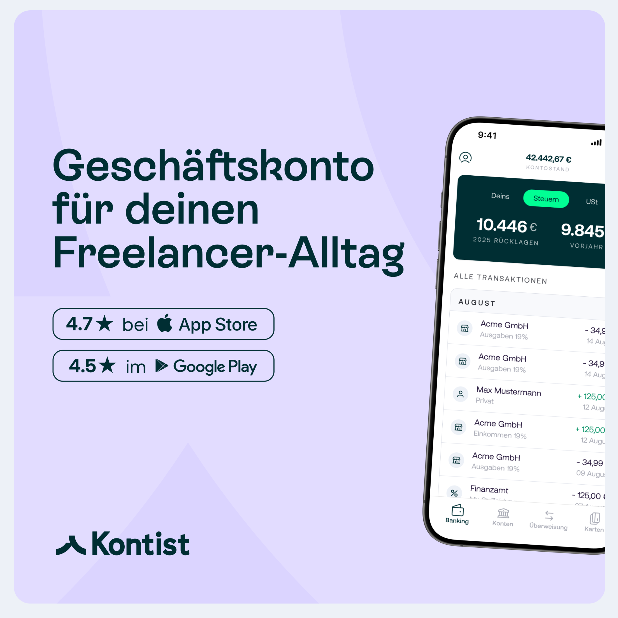 Kontist Facebook ad