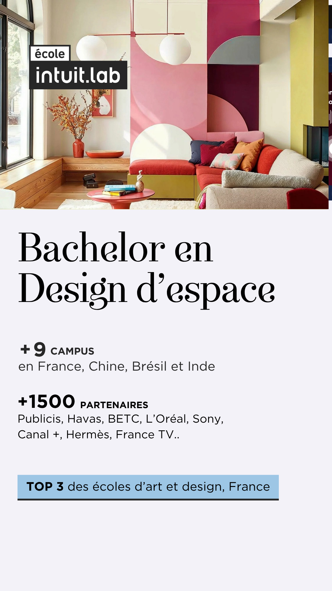 École Intuit Lab Facebook ad: (NEW) LANDING ARCHI DESIGN D'ESPACE - École Intuit Lab