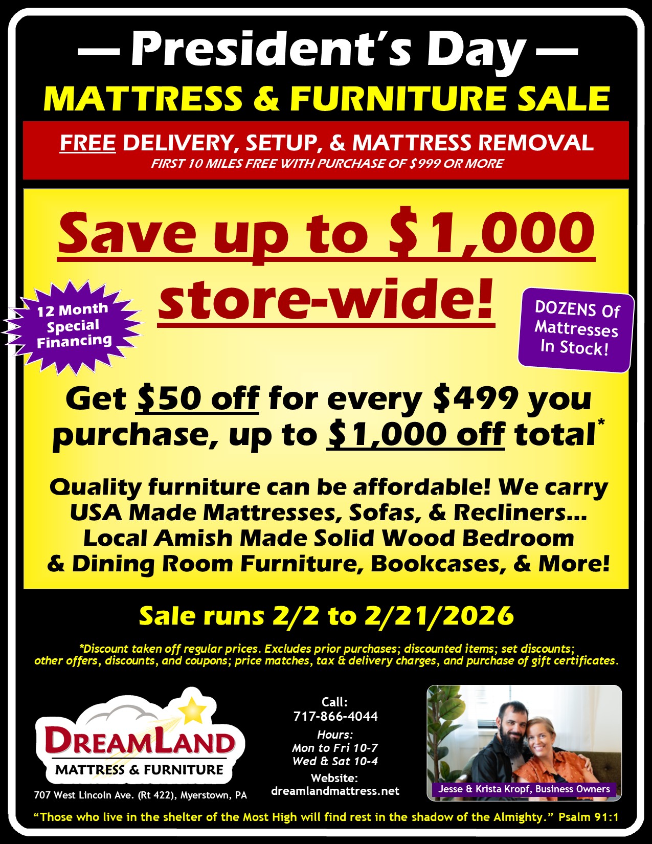 Dreamland Mattress & Furniture Facebook ad