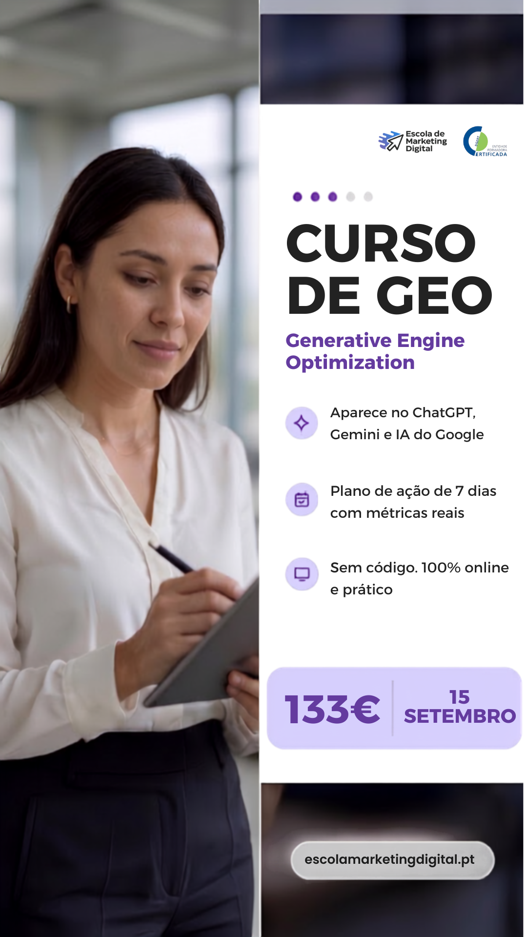 Escola de Marketing Digital Portugal Facebook ad