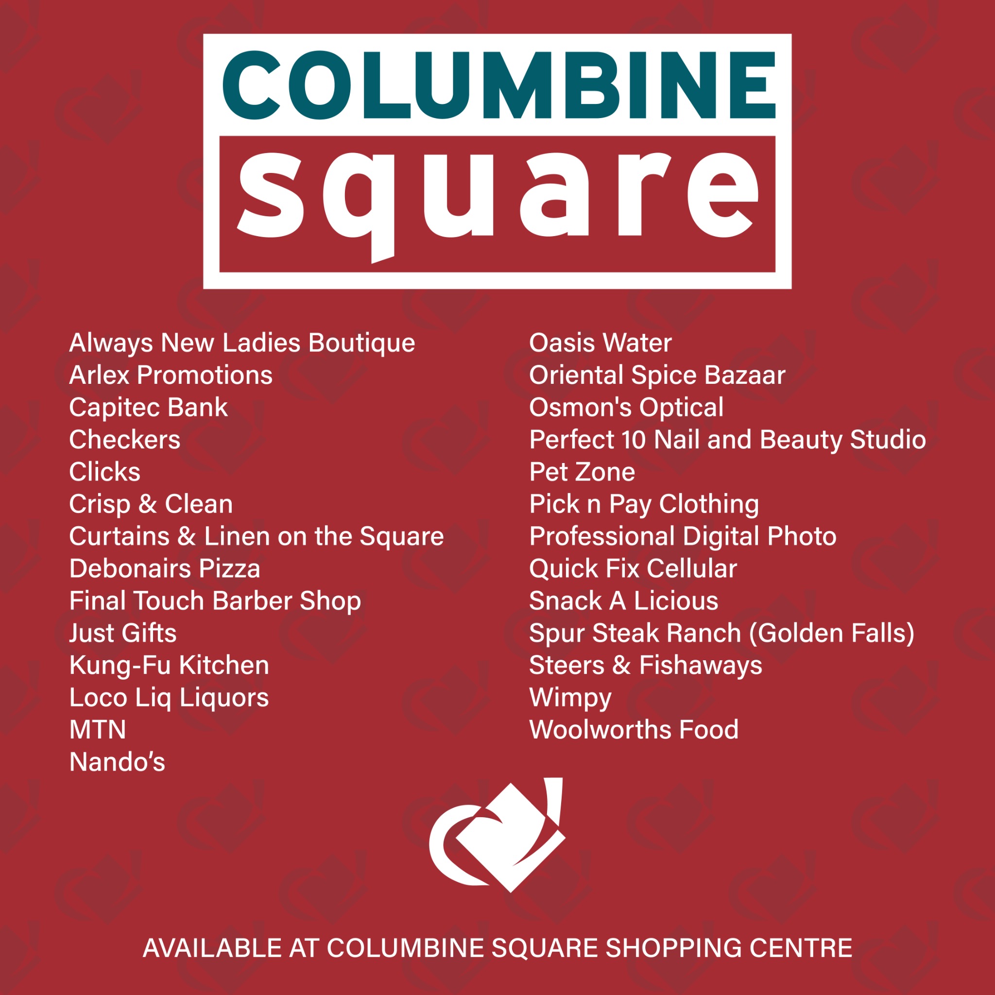 Columbine Square Facebook ad: Discover it all at Columbine Square Shopping Centre!