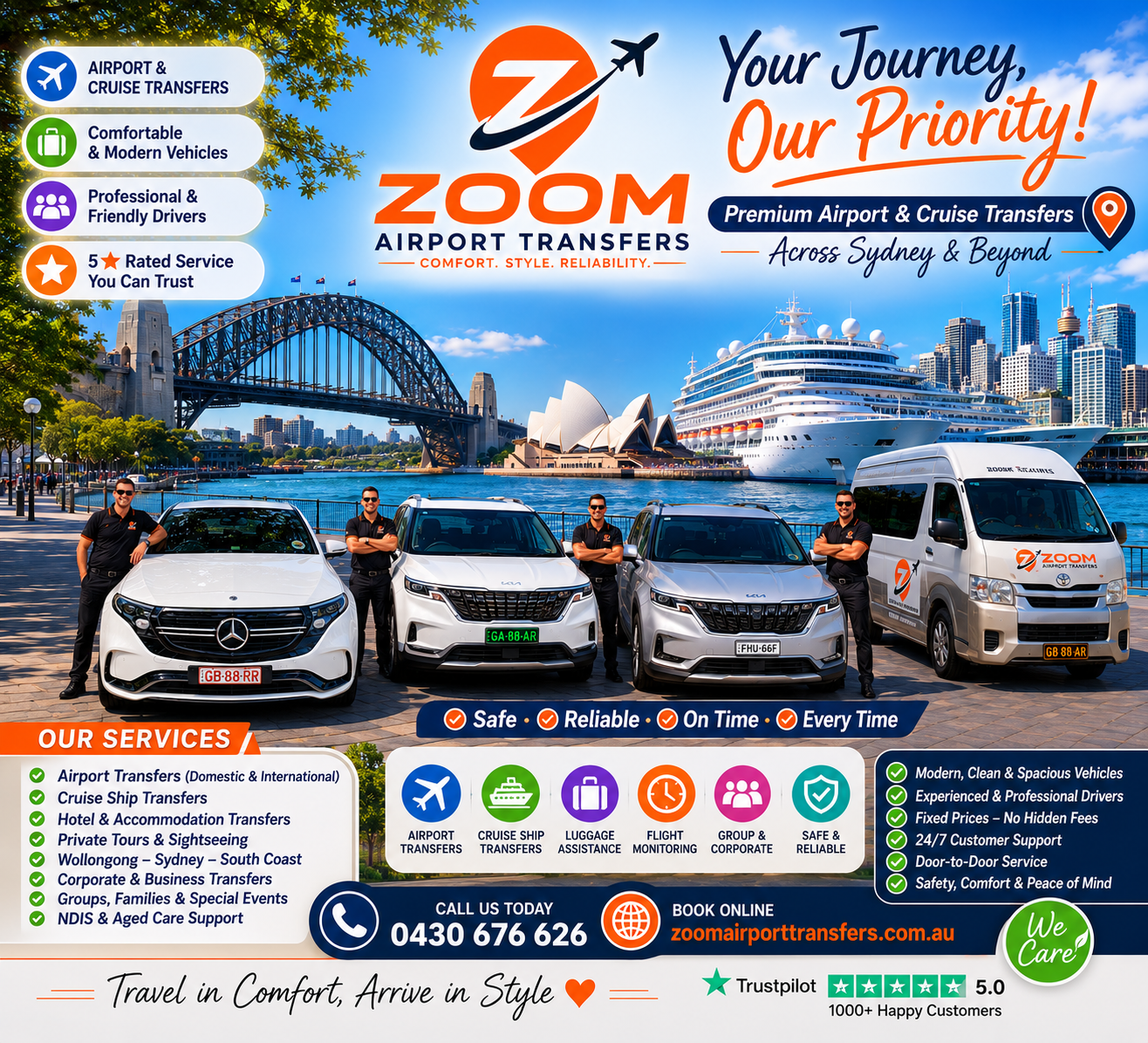Zoom Airport Transfers Facebook ad: Shellharbour Airport Shuttle