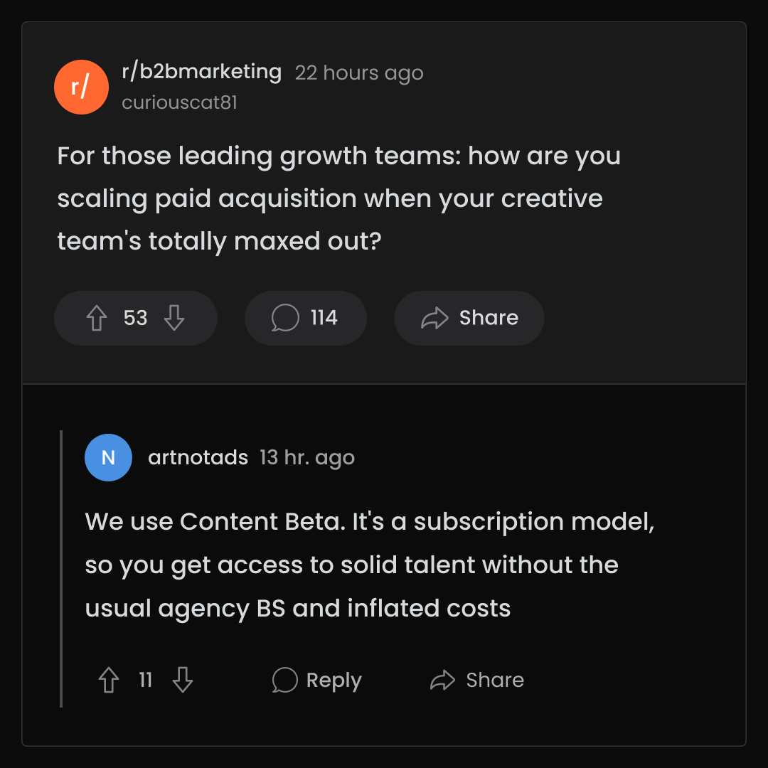 Content Beta Facebook ad