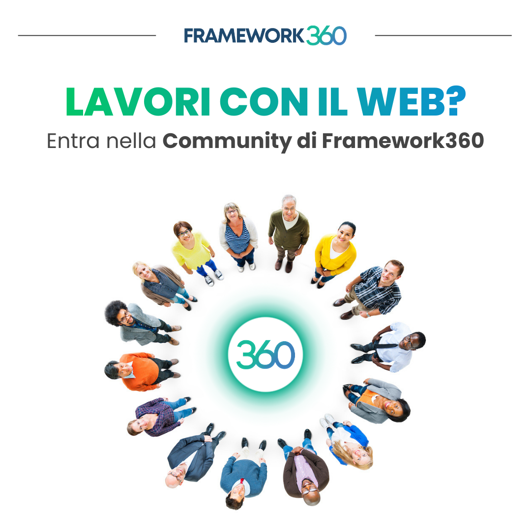 Framework360 Facebook ad: ENTRA NEL GRUPPO