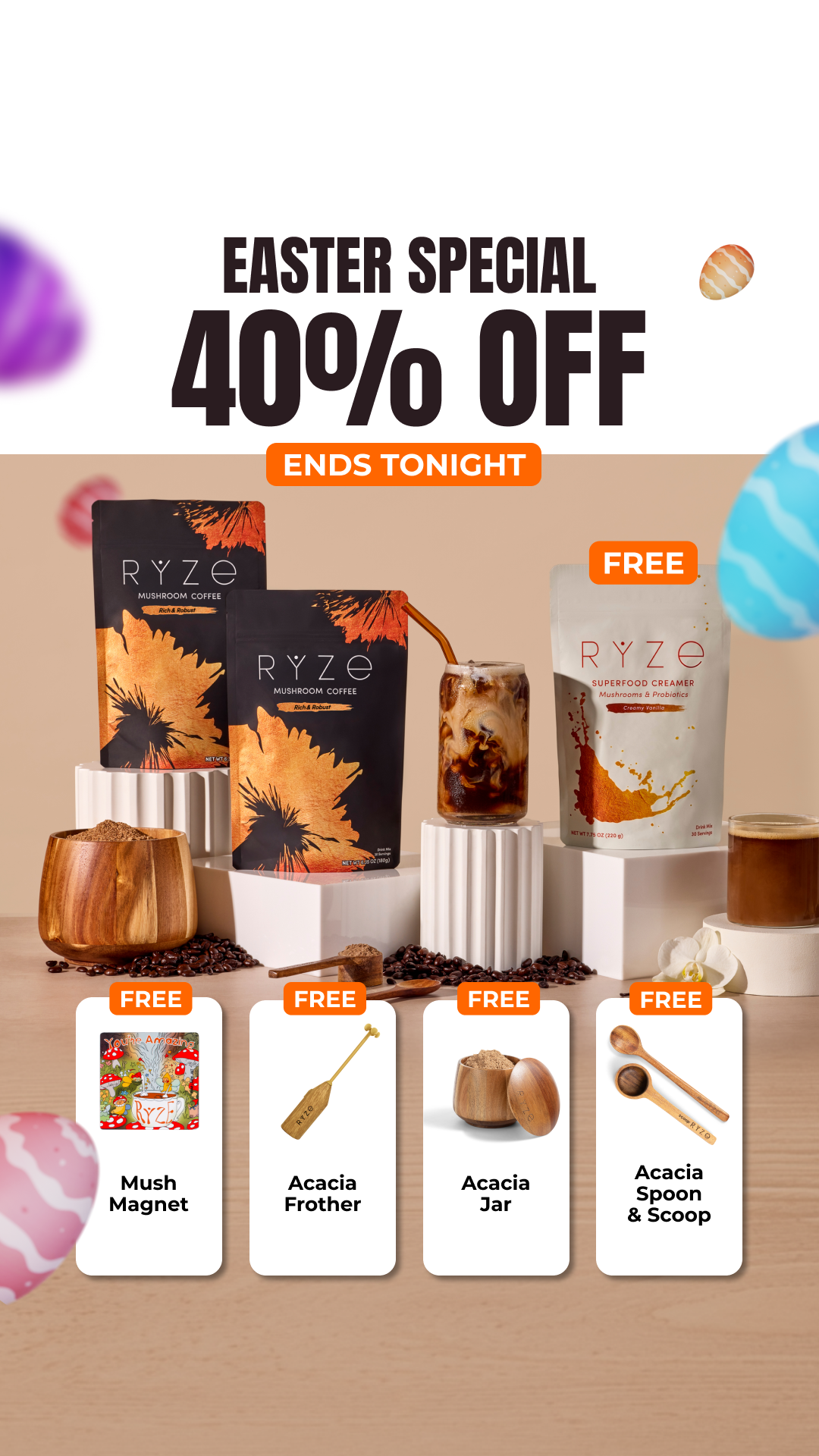 RYZE Superfoods Facebook ad