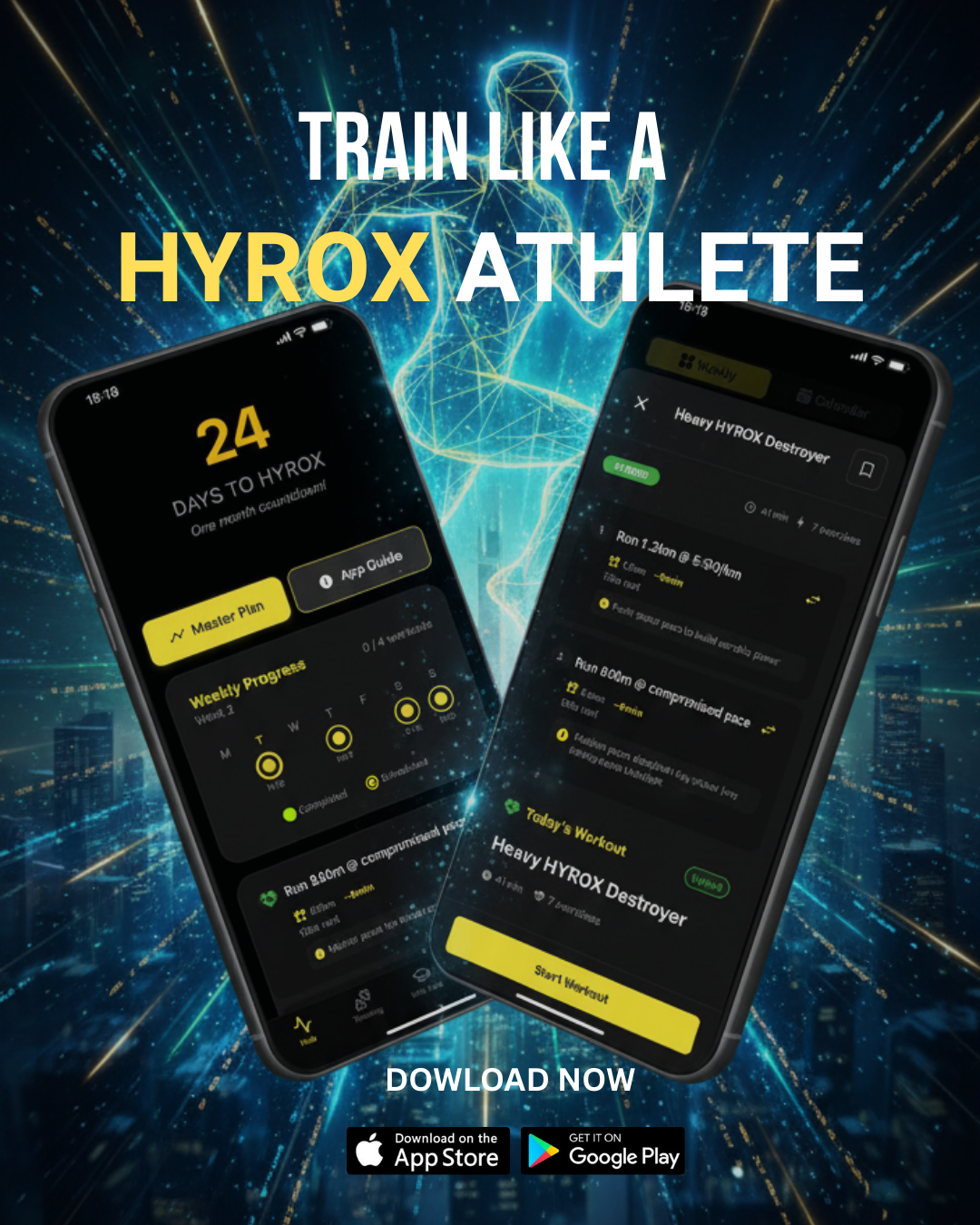 RoxHype Facebook ad: Want to crush your next HYROX race? Get daily workouts…