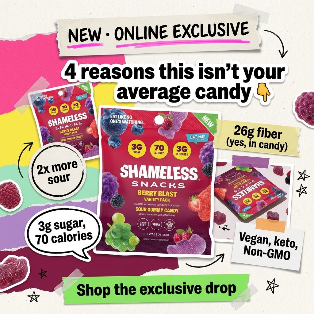 Shameless Snacks Facebook ad
