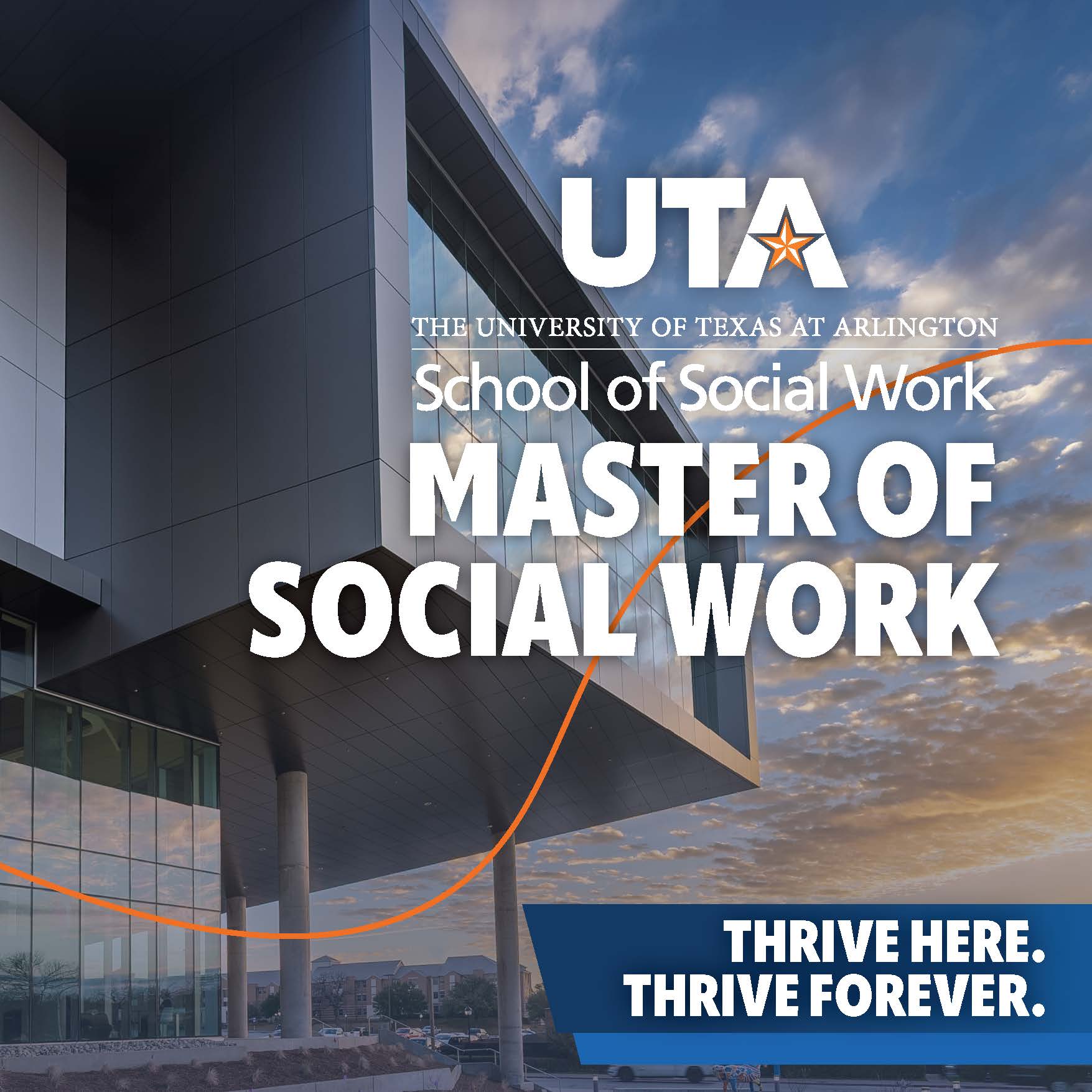 University of Texas at Arlington School of Social Work Facebook ad: Why just talk about change?