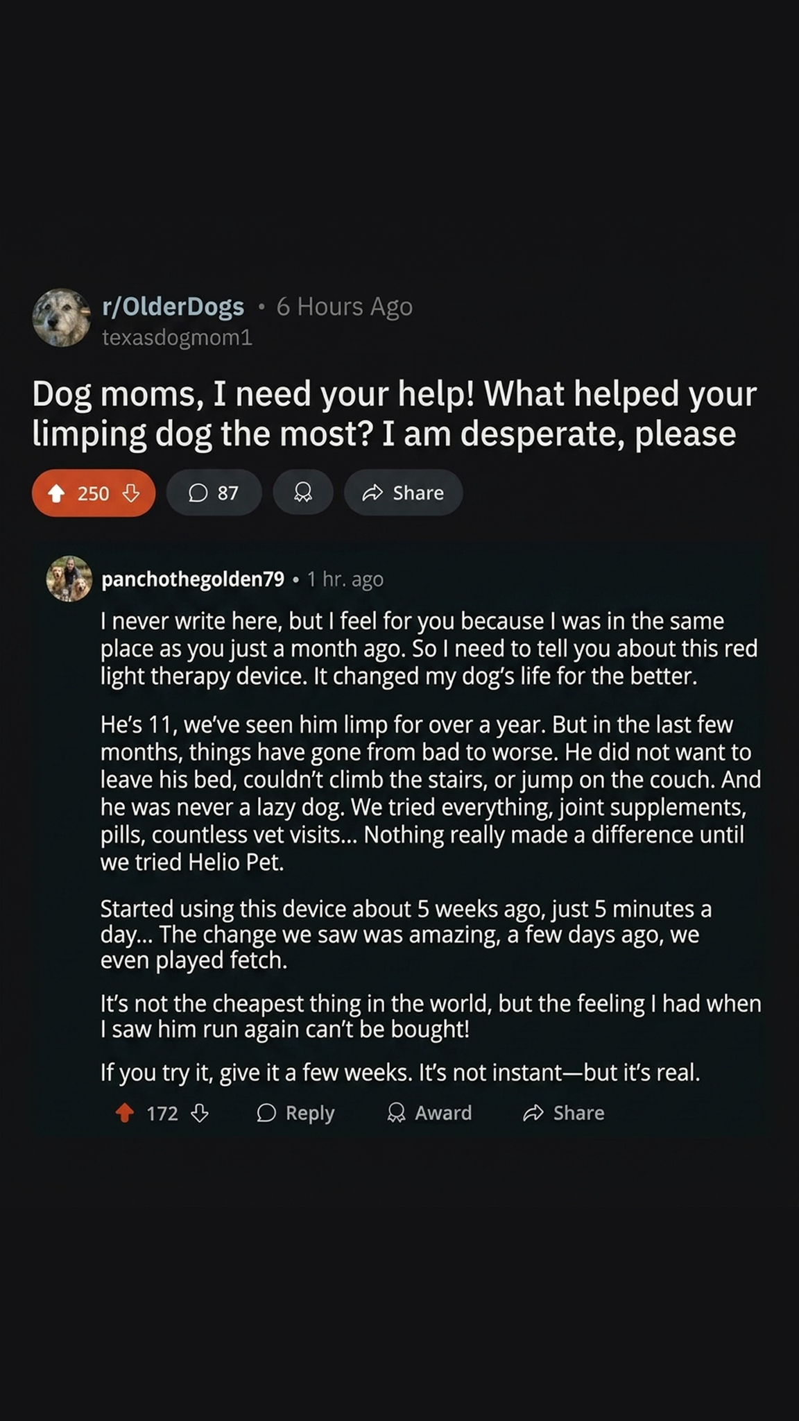 Helio Pet Facebook ad