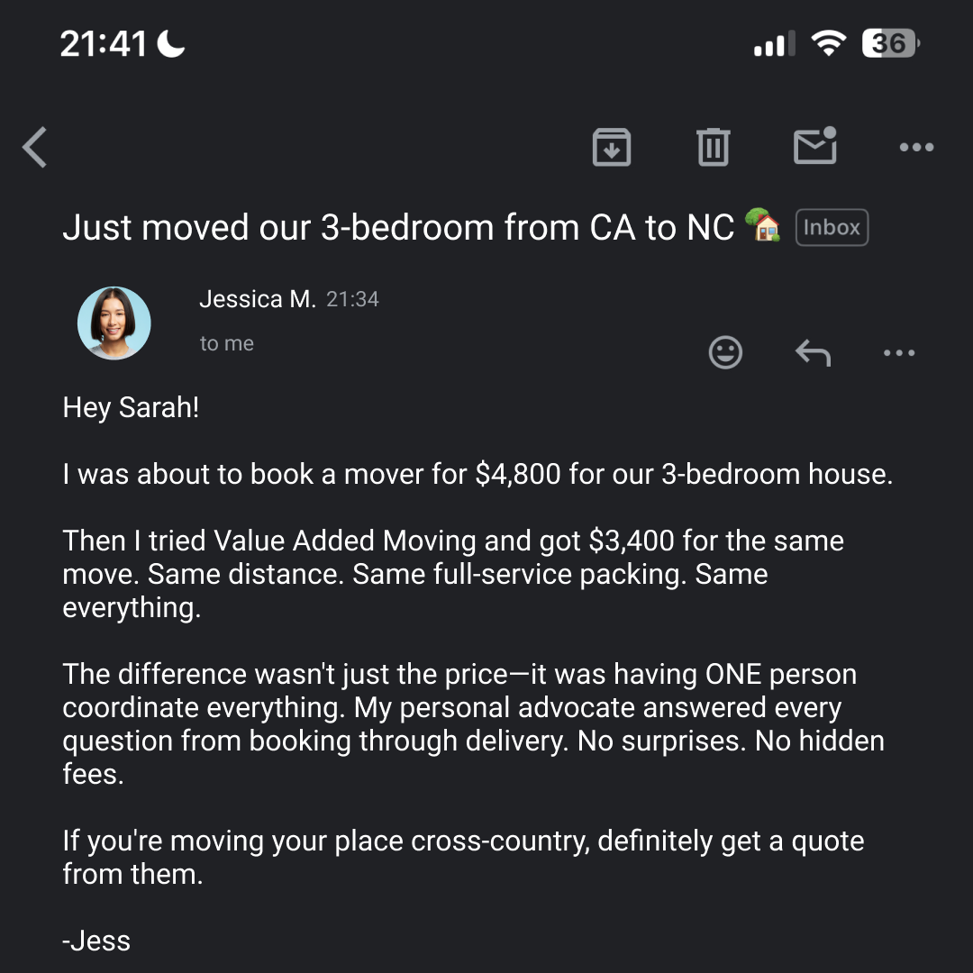 Value Added Moving Facebook ad