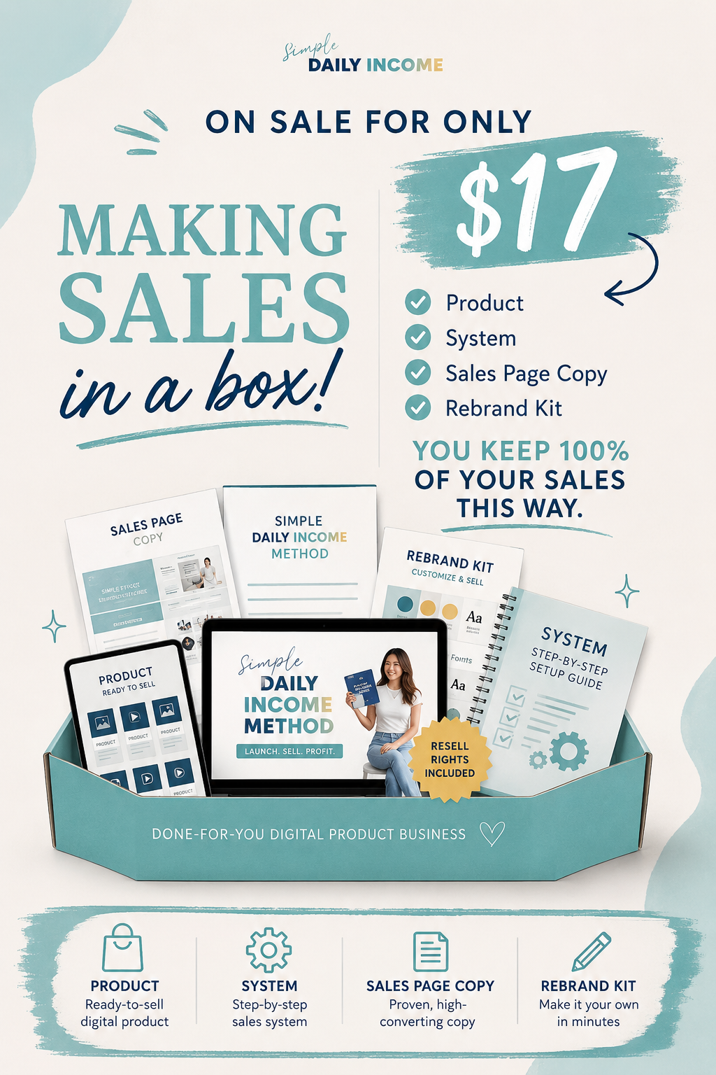 Simple Daily Income Facebook ad: 40% OFF SALE