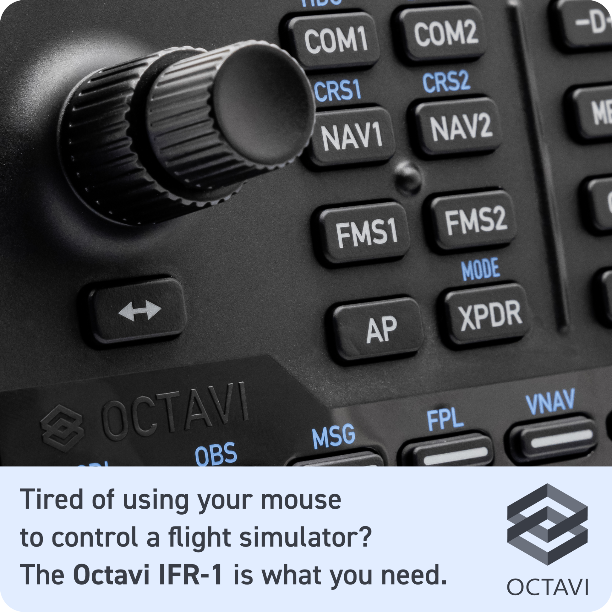 Octavi Facebook ad: All-in-one device for your flight sim avionics