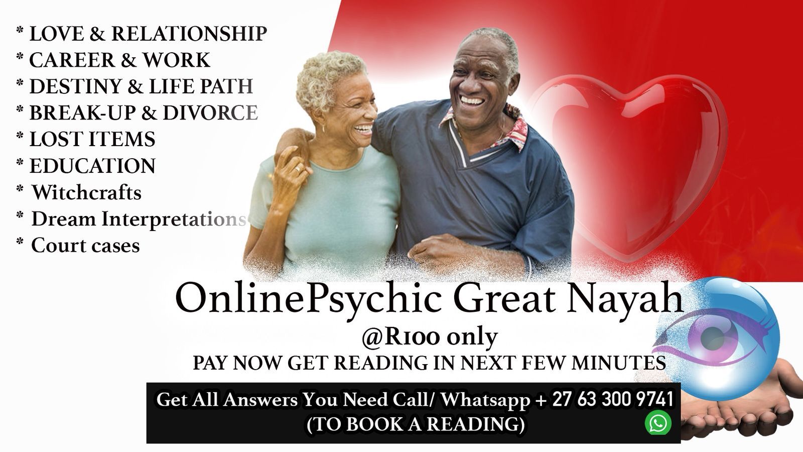 Online Psychic Reading By Great Nayah +27633009741 Facebook ad: Life is unpredictable.